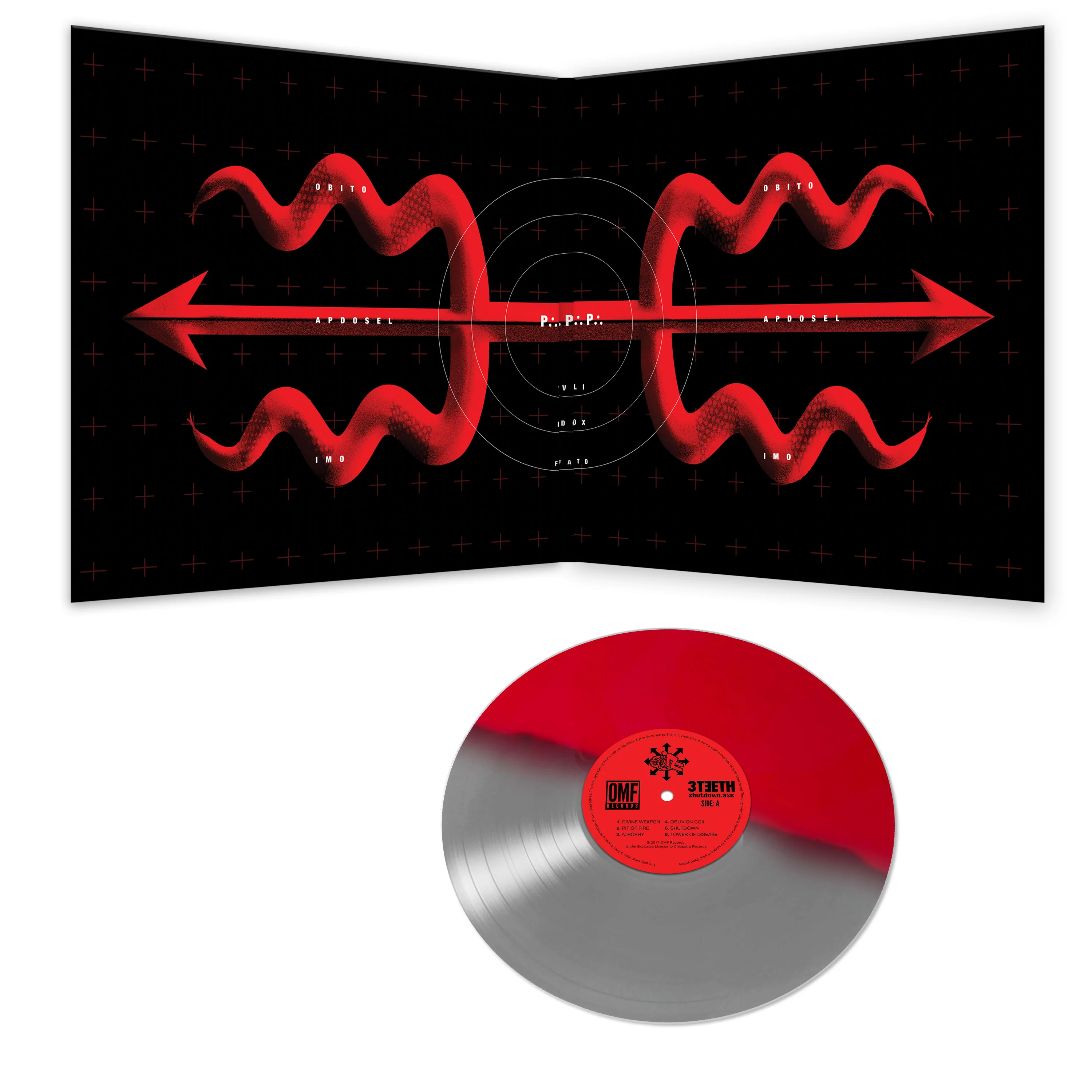 3Teeth - Shutdown.exe (Red-Silver Split Color Vinyl) - Image 2