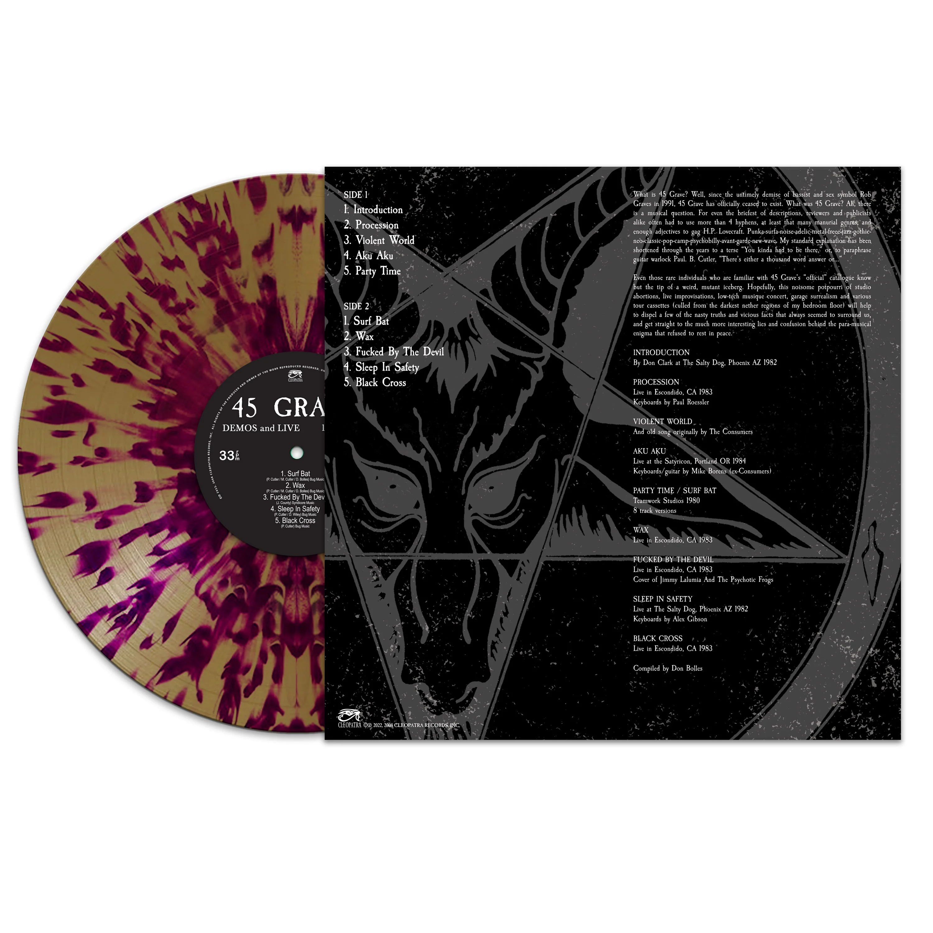 45 Grave - A Devil's Possessions - Demos & Live 1980 - 1983 (Gold-Purple Splatter Vinyl) - Image 2