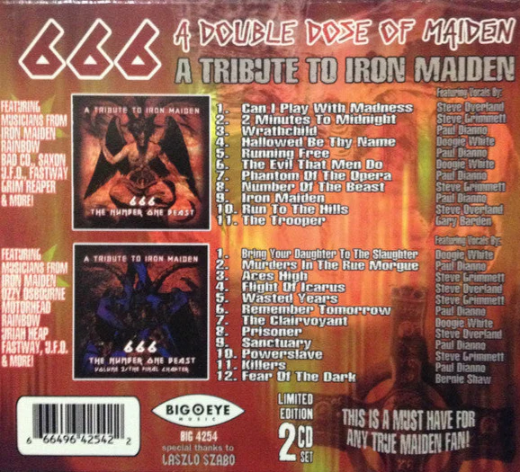 666:  Double Dose Of Maiden - A Tribute To Iron Maiden (2 CD) - Image 2