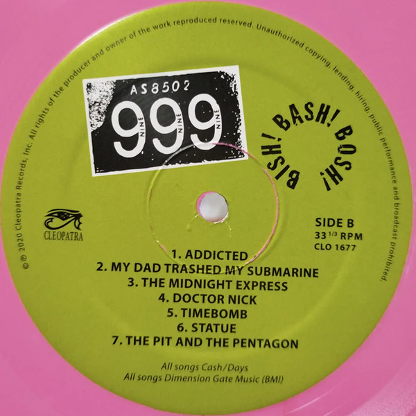 999 - Bish! Bash! Bosh! (Limited Edition Pink Vinyl) - Image 2