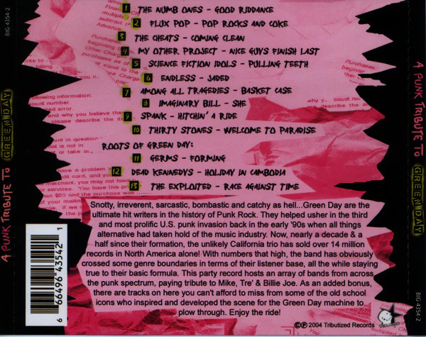 A Punk Tribute To Green Day (CD) - Image 3
