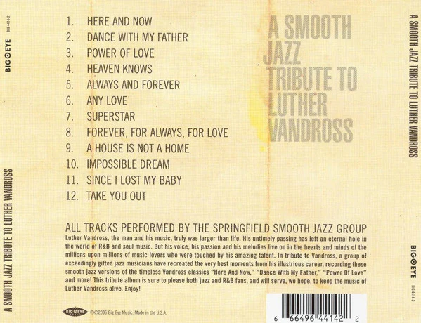 A Smooth Jazz Tribute To Luther Vandross (CD) - Image 2