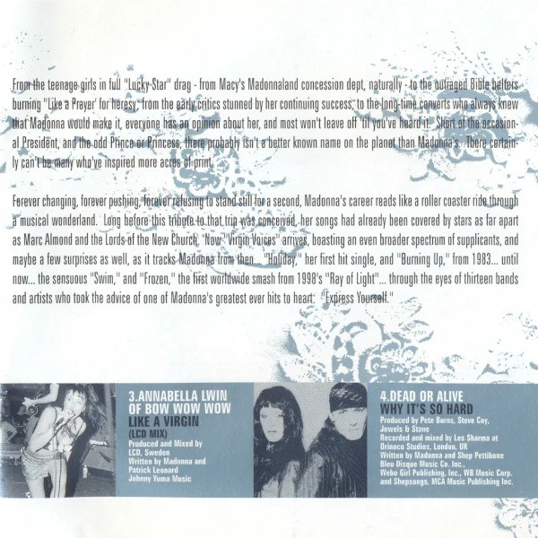 A Tribute To Madonna - Virgin Voices Volume One (CD) - Image 3