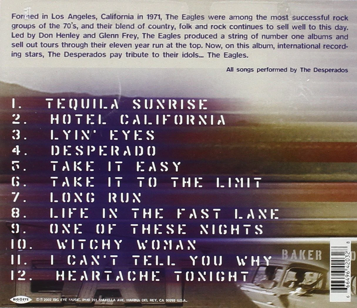 A Tribute To The Eagles (CD) - Image 2