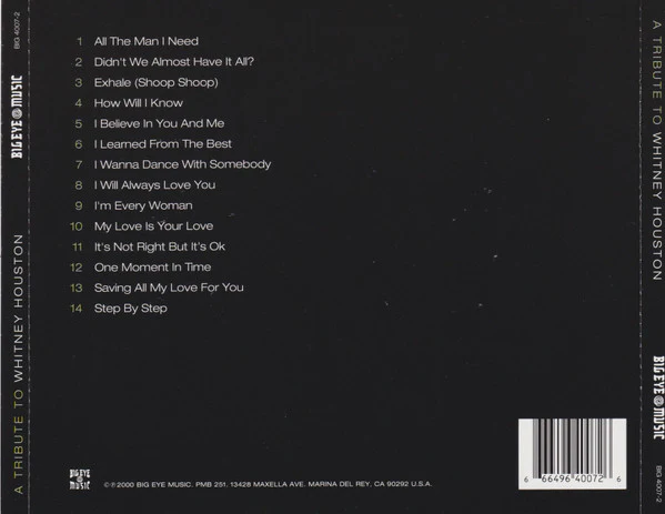 A Tribute To Whitney Houston (CD) - Image 2