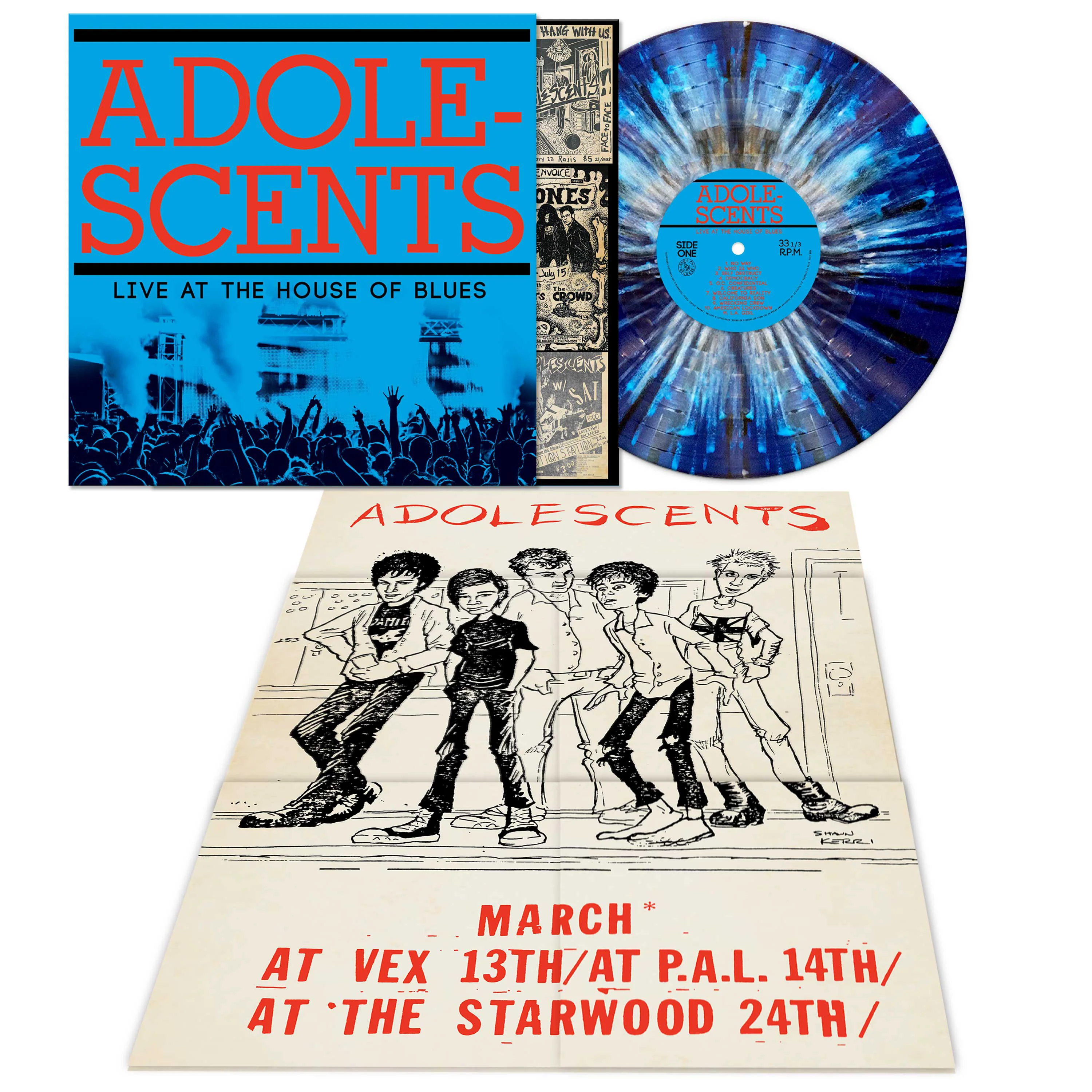 Adolescents - Live at the House of Blues (Blue Splatter Vinyl + Poster) - Image 2