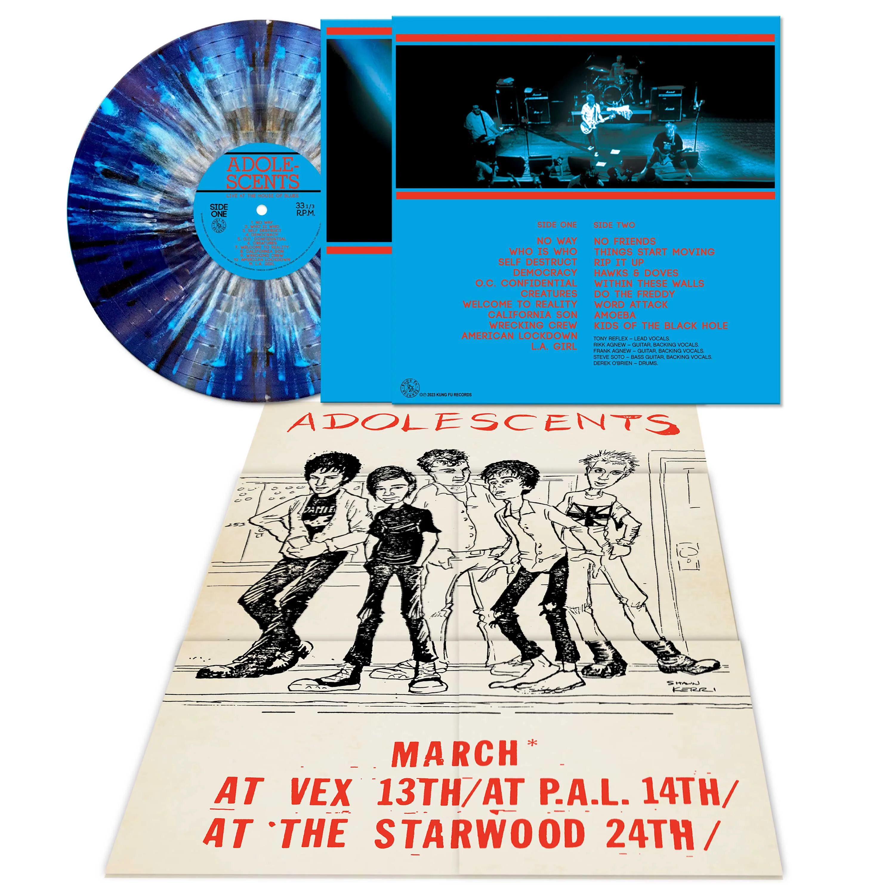 Adolescents - Live at the House of Blues (Blue Splatter Vinyl + Poster) - Image 3