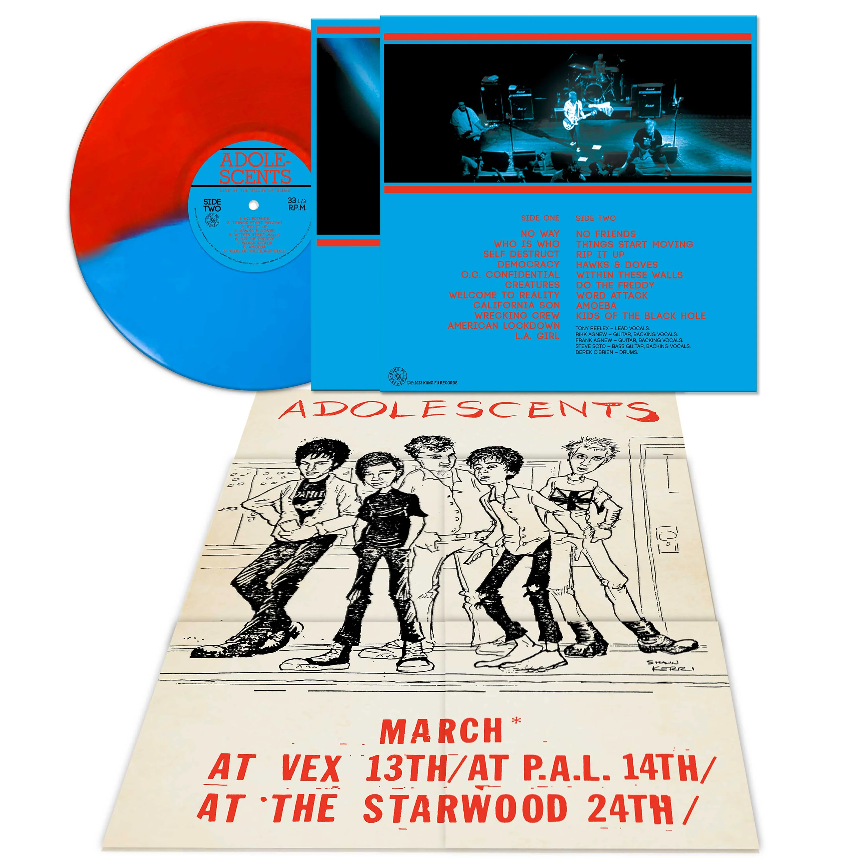 Adolescents - Live at the House of Blues (Red-Blue Split Color Vinyl + Poster) - Image 3