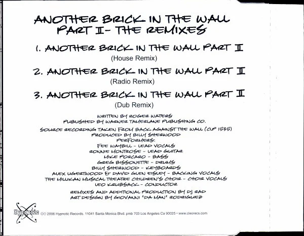 Another Brick In The Wall Part 2 - The Remixes (CD Maxi-Single) - Image 2
