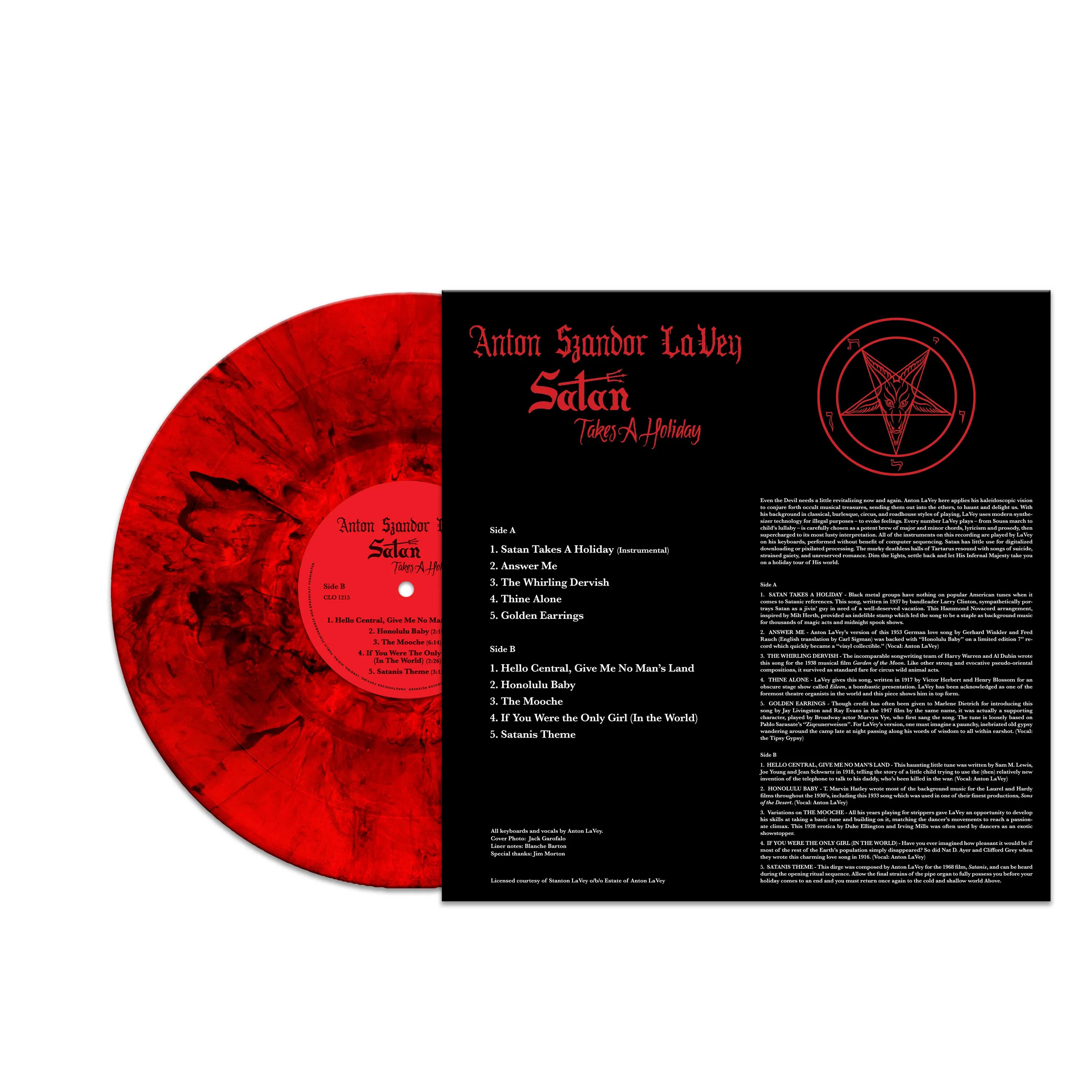 Anton Lavey - Satan Takes A Holiday (Red Marble Vinyl) - Image 2