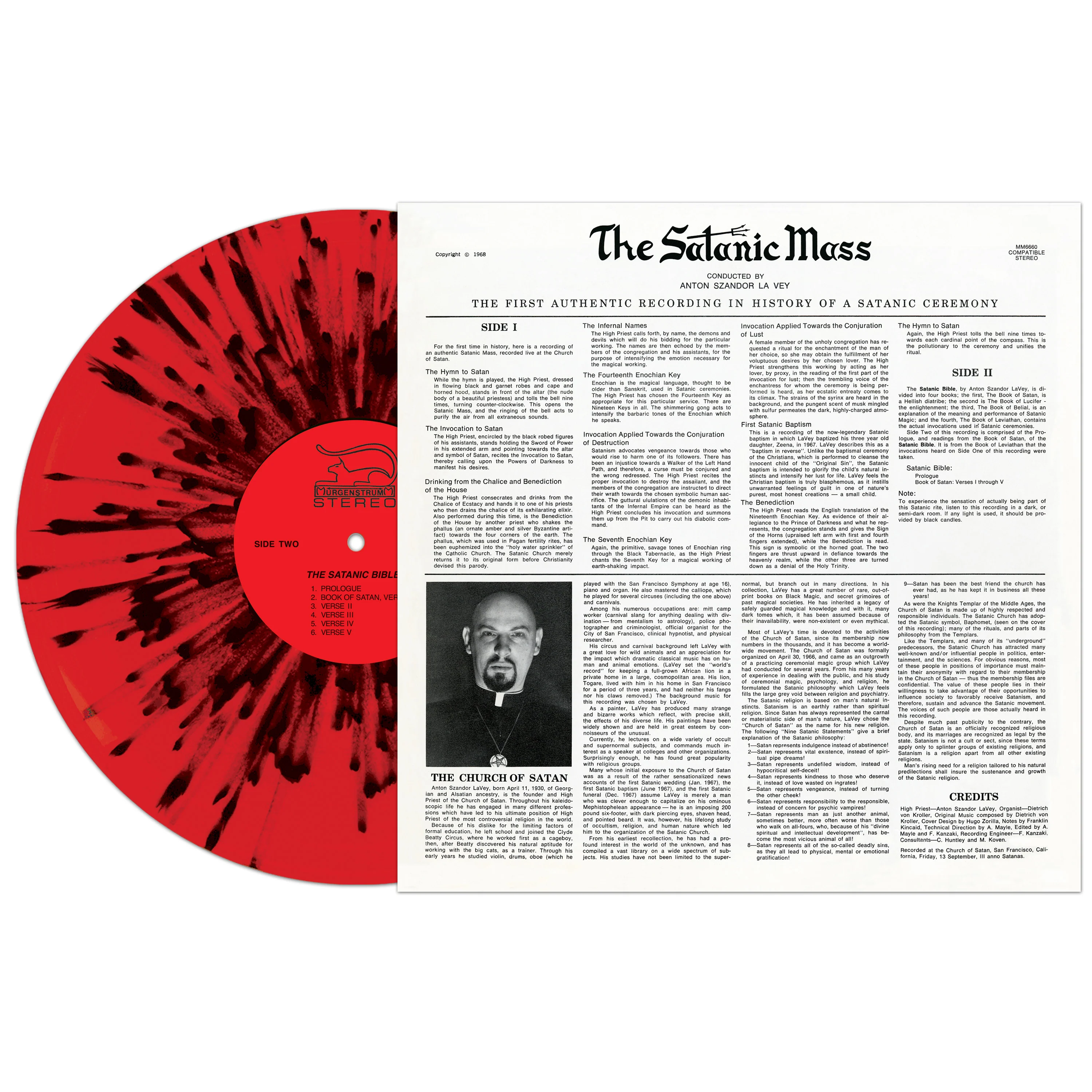 Anton Lavey - Satanic Mass (Red-Black Splatter) - Image 2