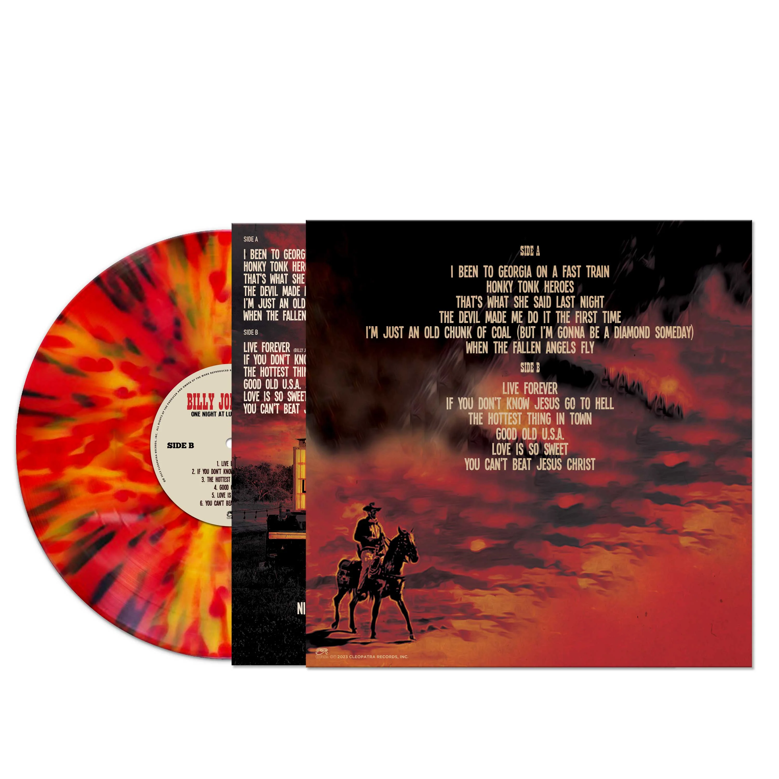 Billy Joe Shaver - One Night at Luckenbach Texas (Red-Yellow-Black Splatter Vinyl) - Image 2
