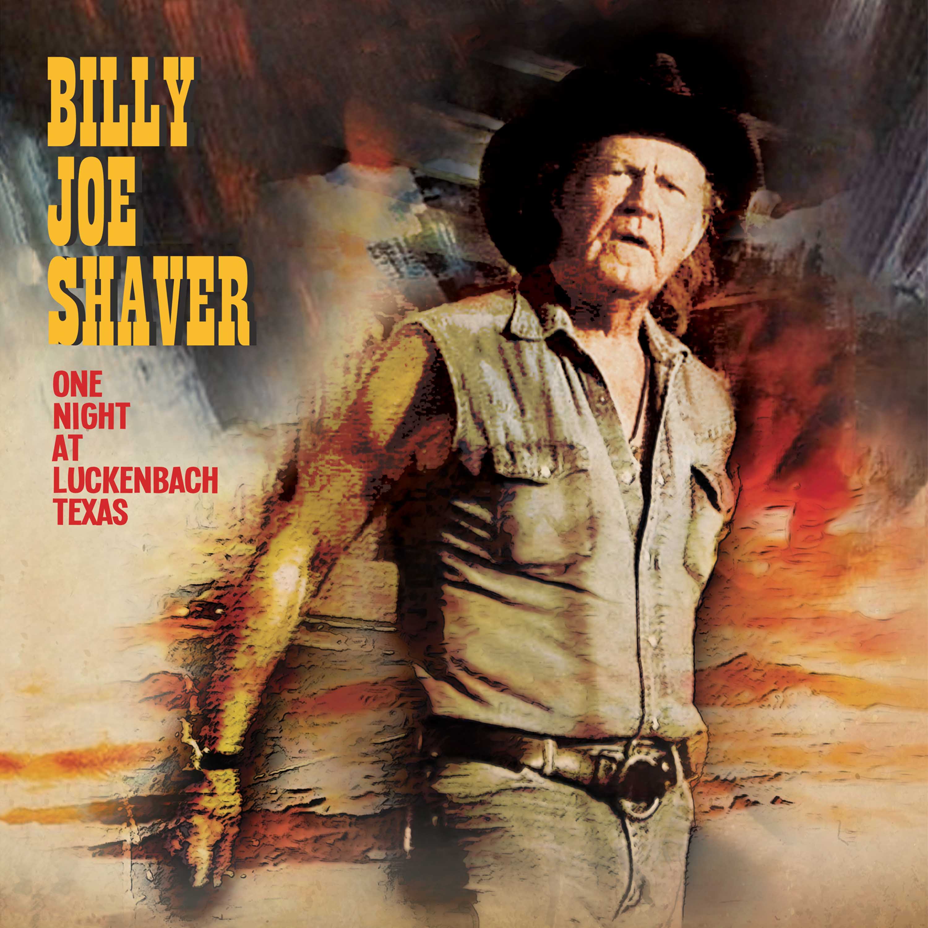 Billy Joe Shaver - One Night at Luckenbach Texas (Red-Yellow-Black Splatter Vinyl) - Image 3