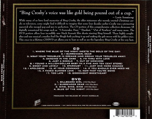 Bing Crosby - The Centennial Anthology (CD + DVD) - Image 2