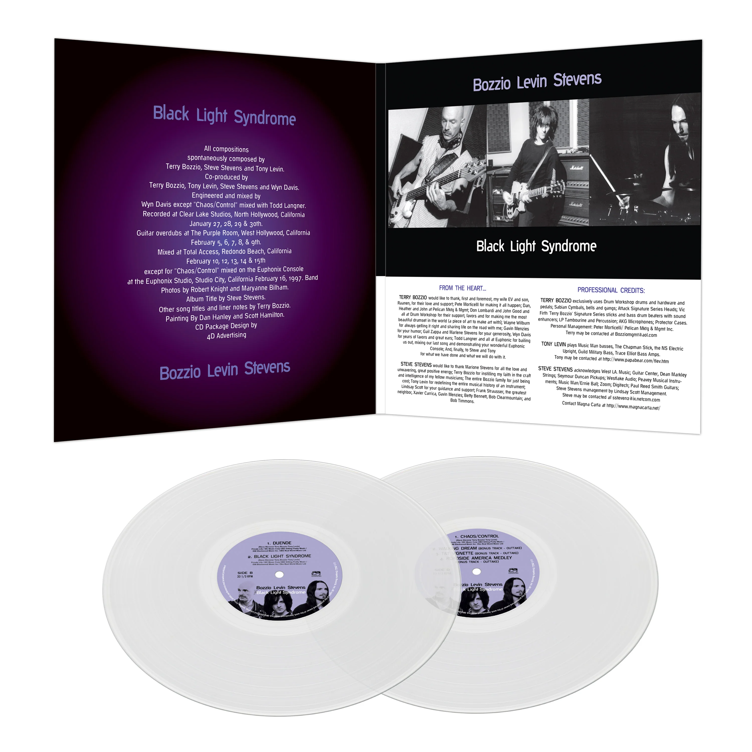 Bozzio Levin Stevens - Black Light Syndrome (Clear Double Vinyl) - Image 3