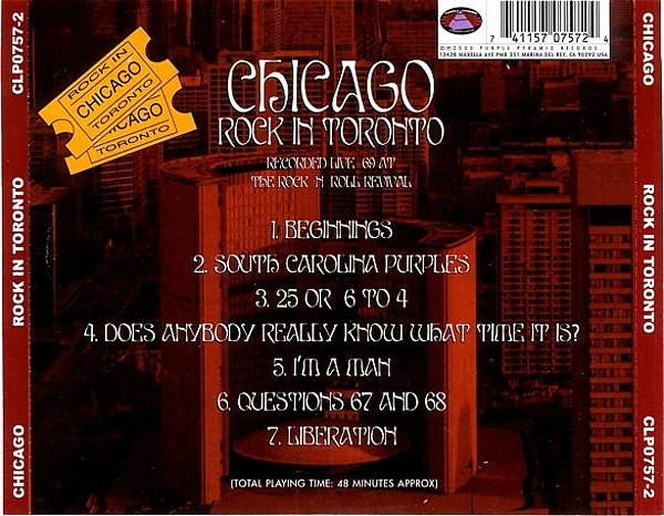 Chicago - Rock In Toronto (CD) - Image 2