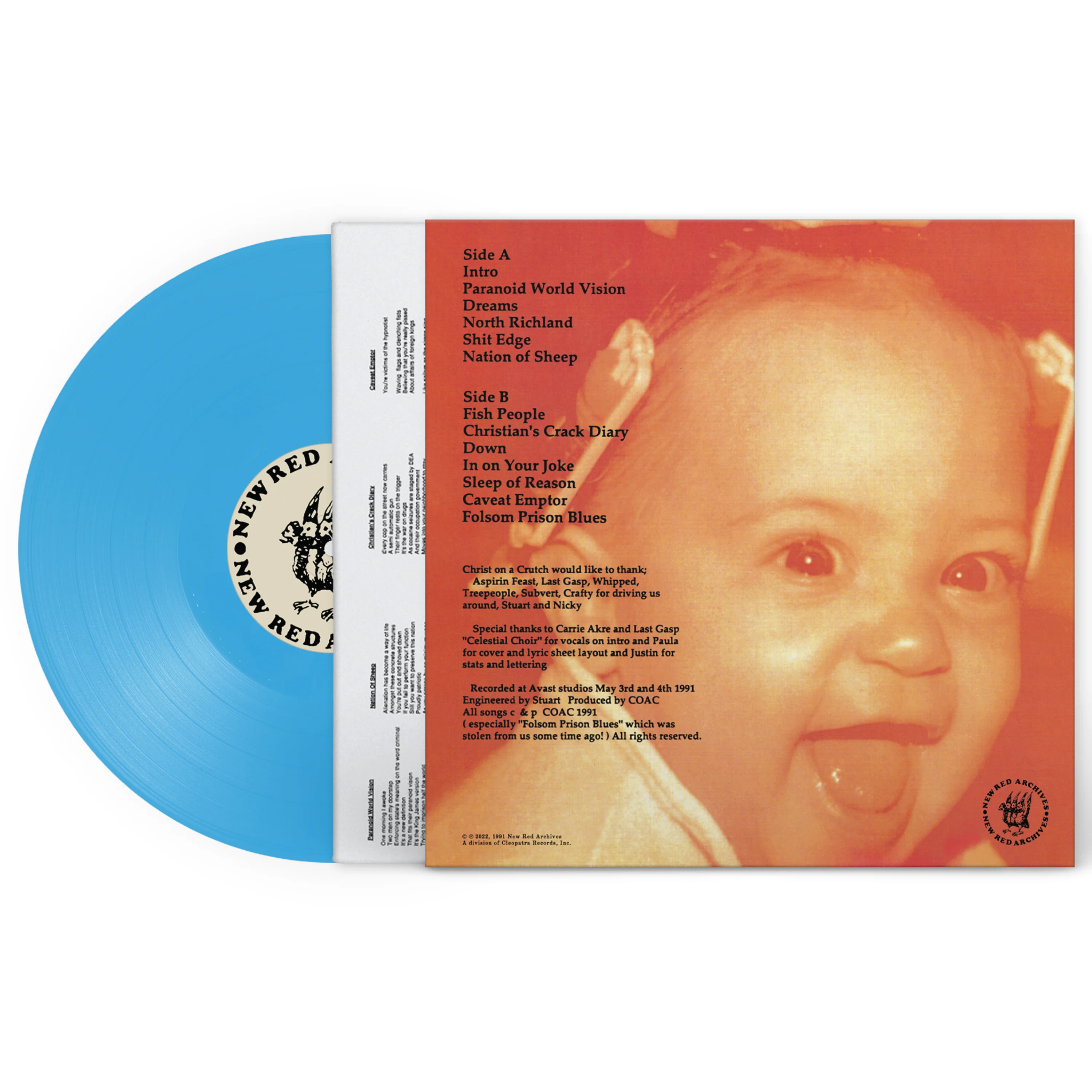 Christ On A Crutch - Crime Pays When Pigs Die (Blue Vinyl) - Image 2