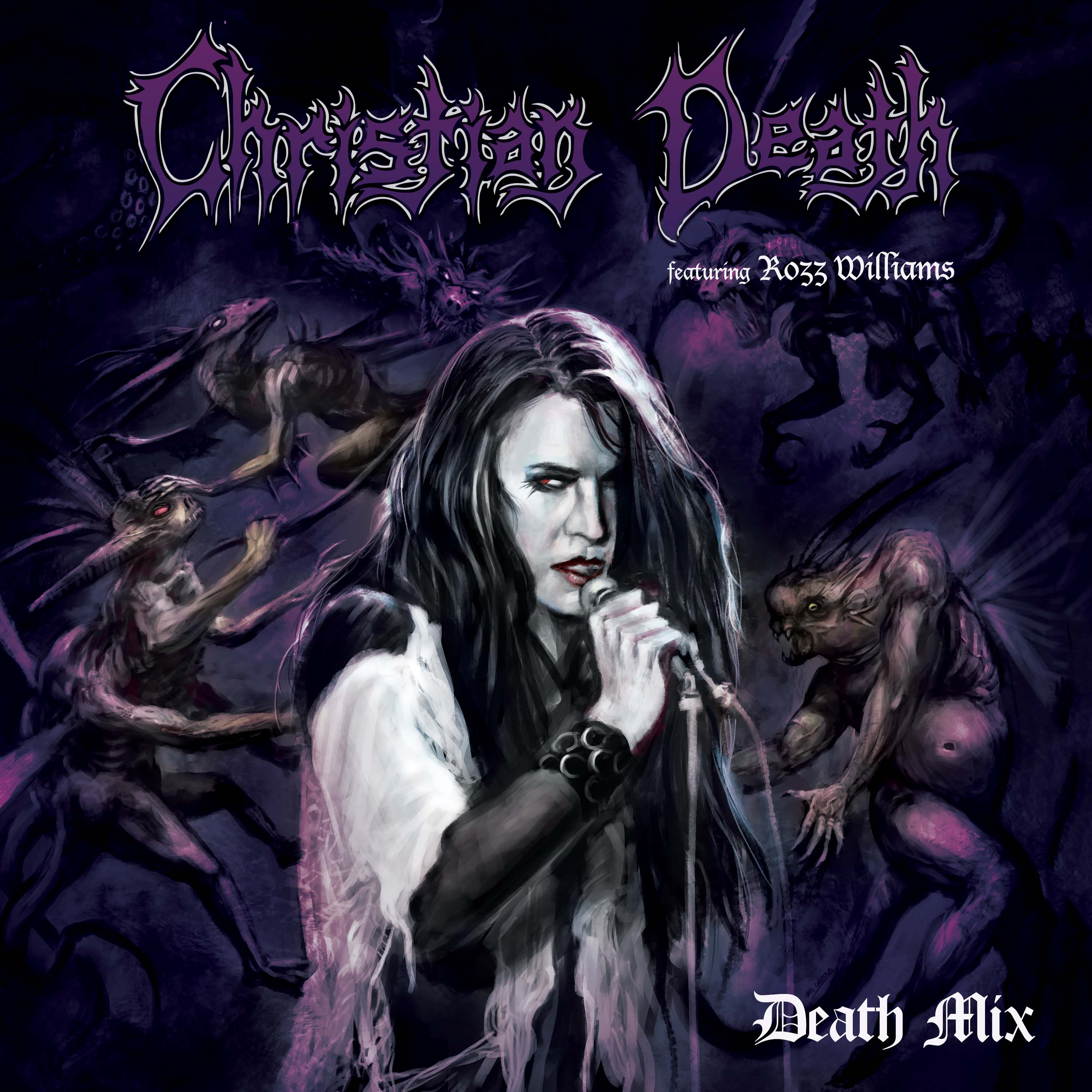 Christian Death Feat. Rozz Williams - Death Mix (Purple-Black Splatter Vinyl) - Image 4