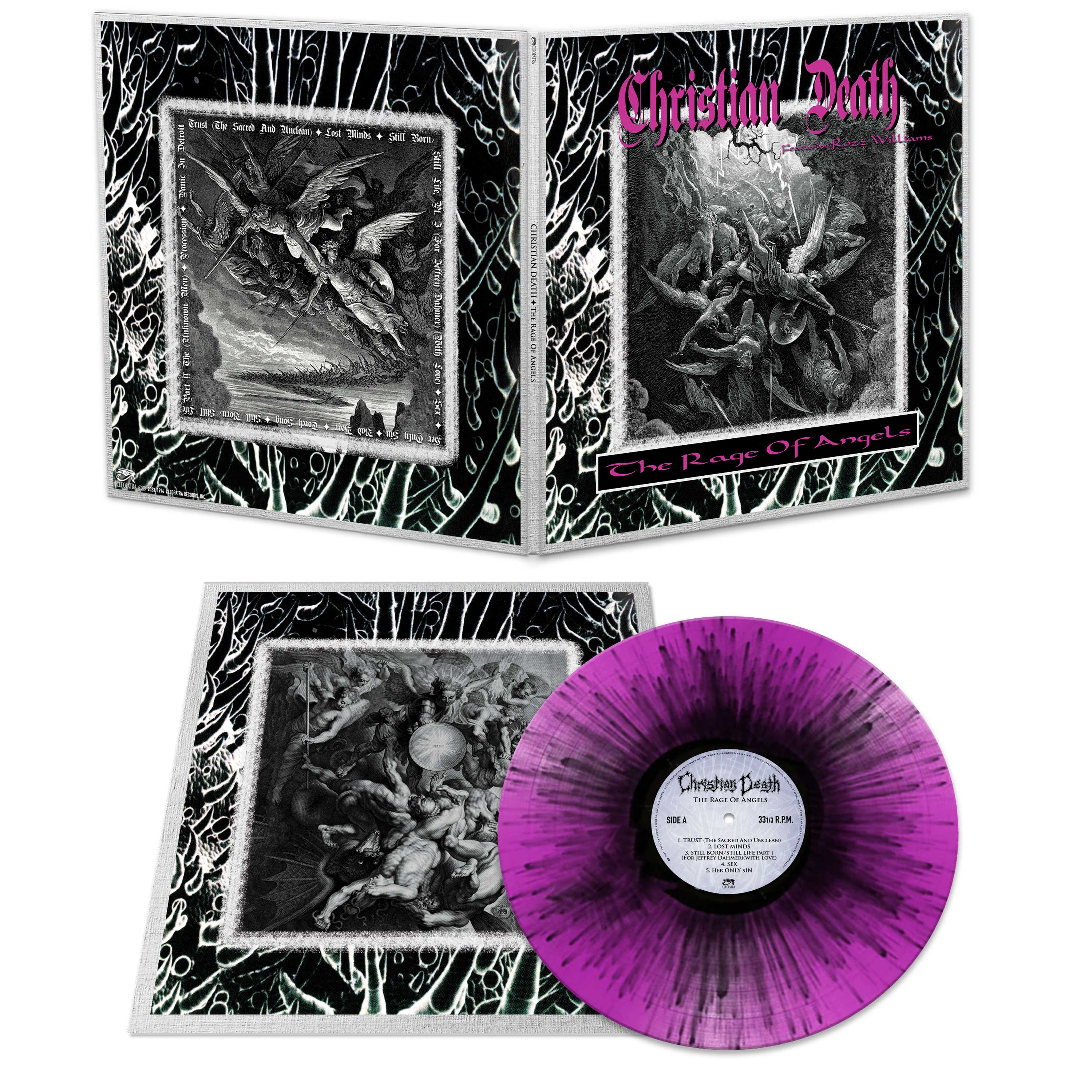 Christian Death Feat. Rozz Williams - The Rage of Angels (Purple-Black Splatter Vinyl) - Image 2
