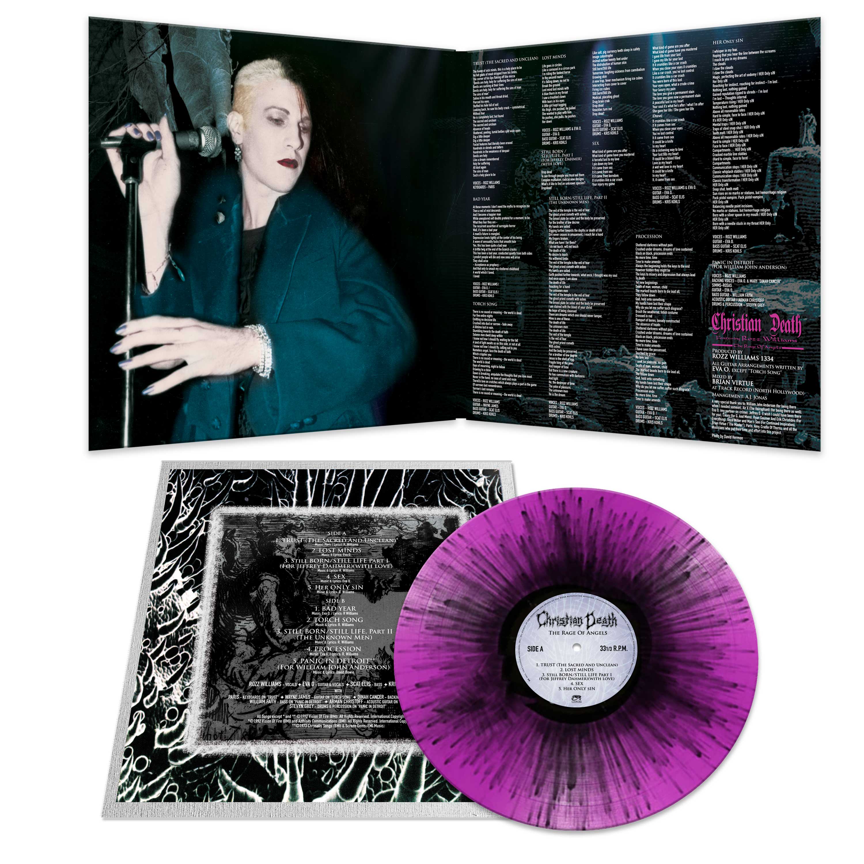 Christian Death Feat. Rozz Williams - The Rage of Angels (Purple-Black Splatter Vinyl) - Image 3