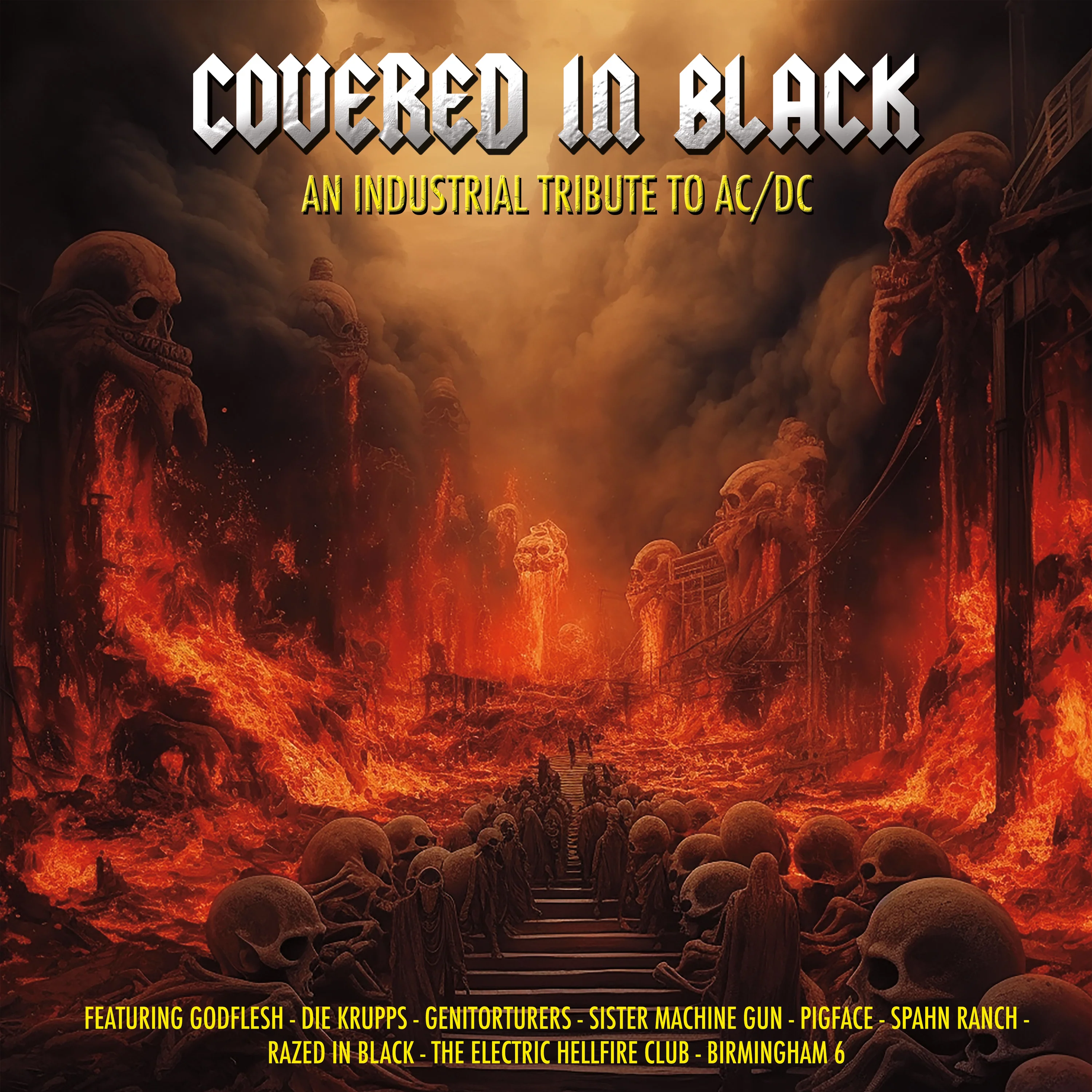 Covered In Black - An Industrial Tribute To AC/DC (Red Marble Vinyl) - Image 3