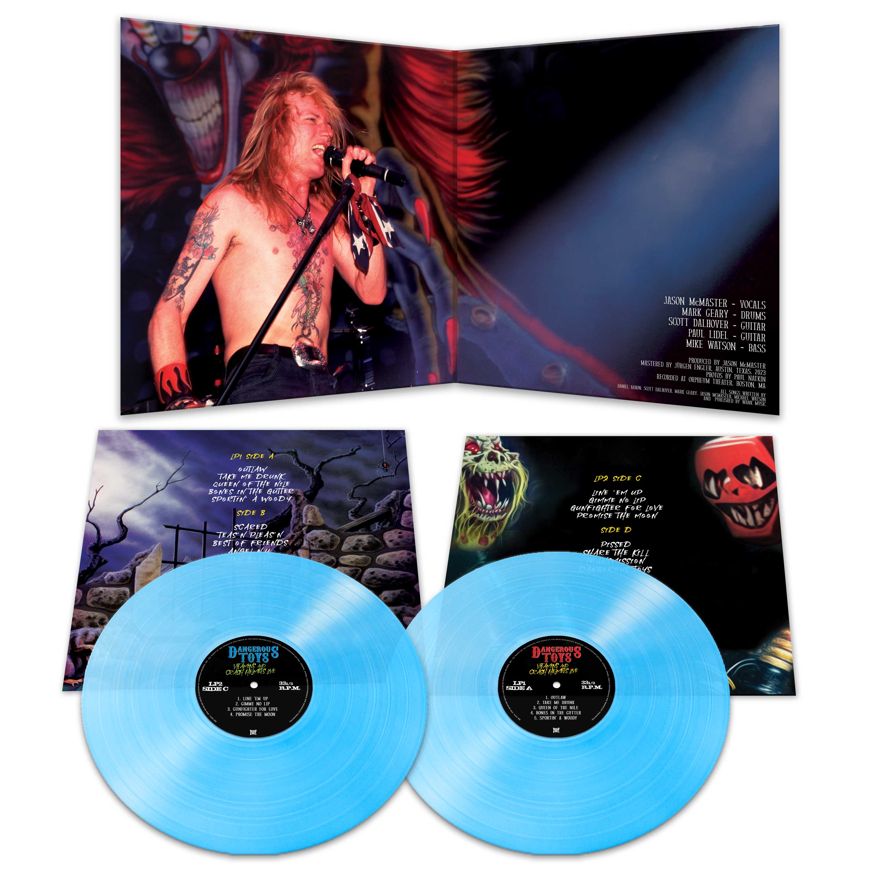 Dangerous Toys - Vitamins & Crash Helmets Live (Limited Edition Gatefold Blue Double Vinyl) - Image 3