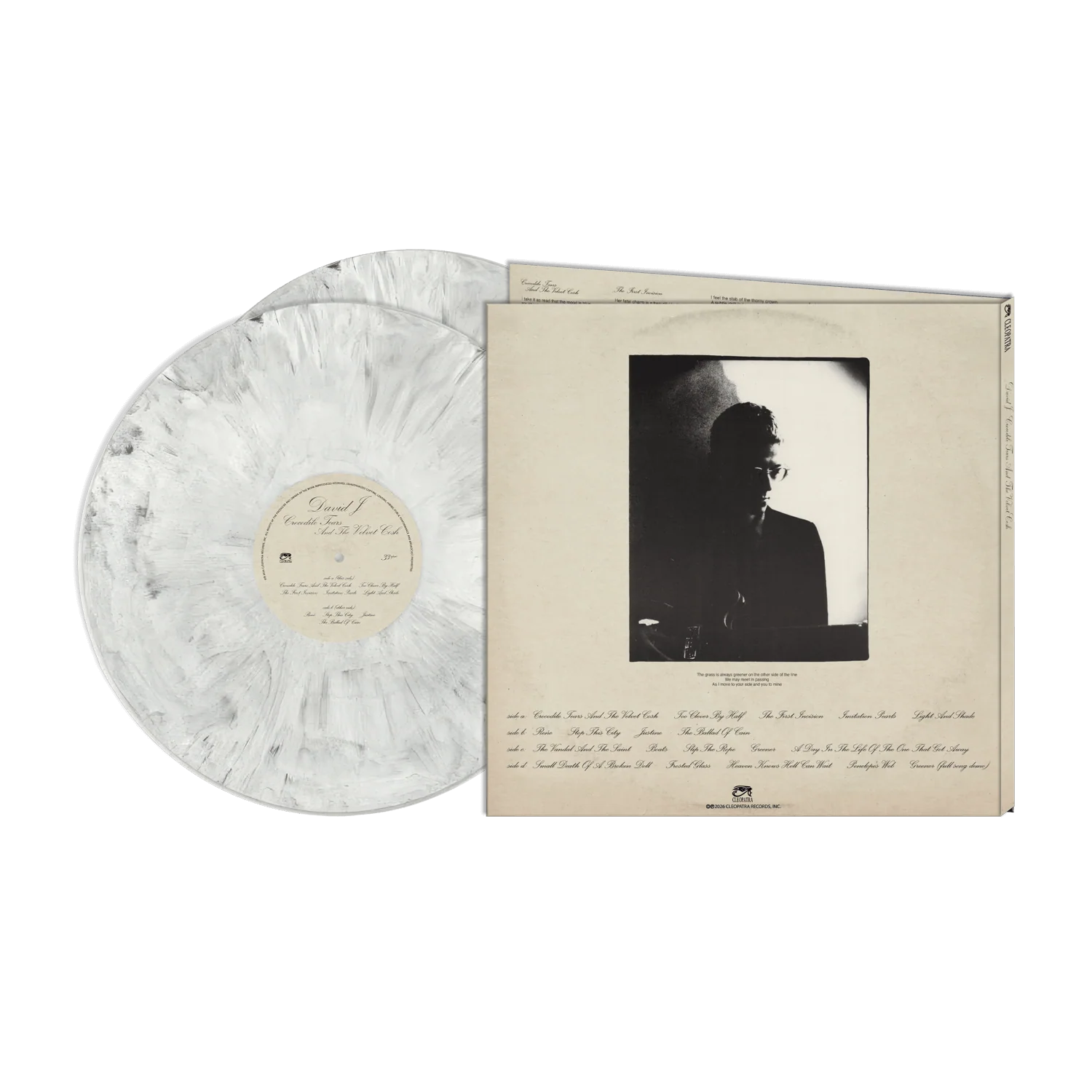 David J - Crocodile Tears And The Velvet Cosh (White Marble Double Vinyl LP) - Image 2