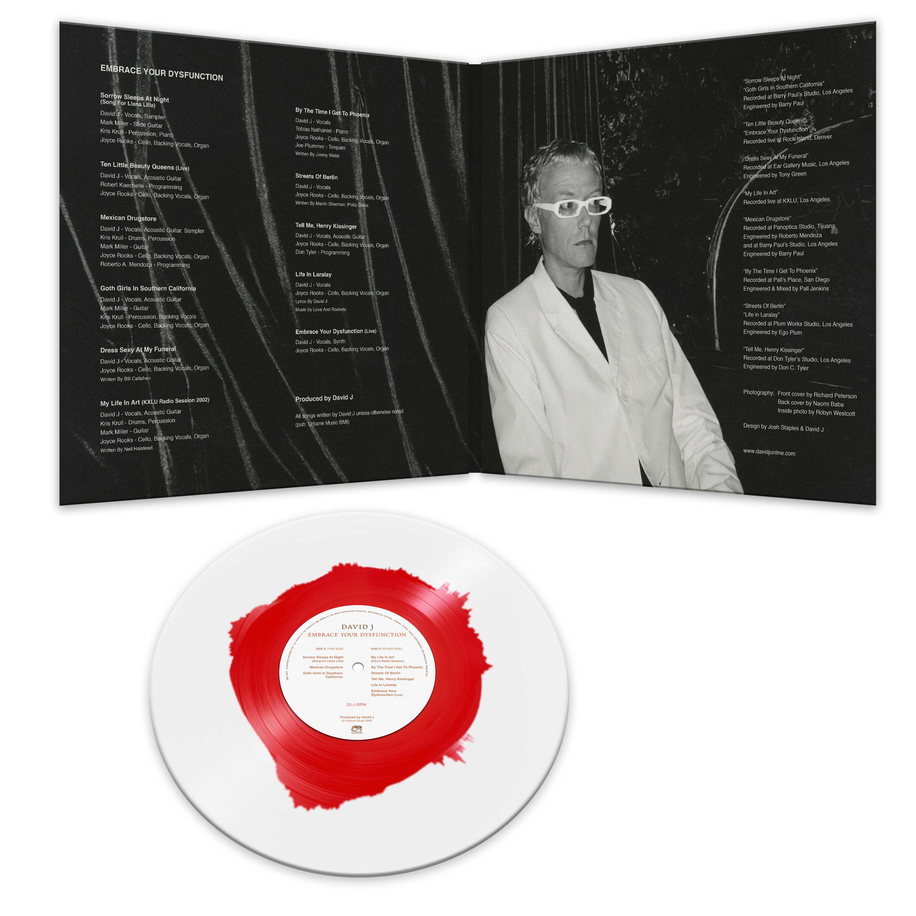 David J - Embrace Your Dysfunction (Red-White Haze Vinyl) - Image 3