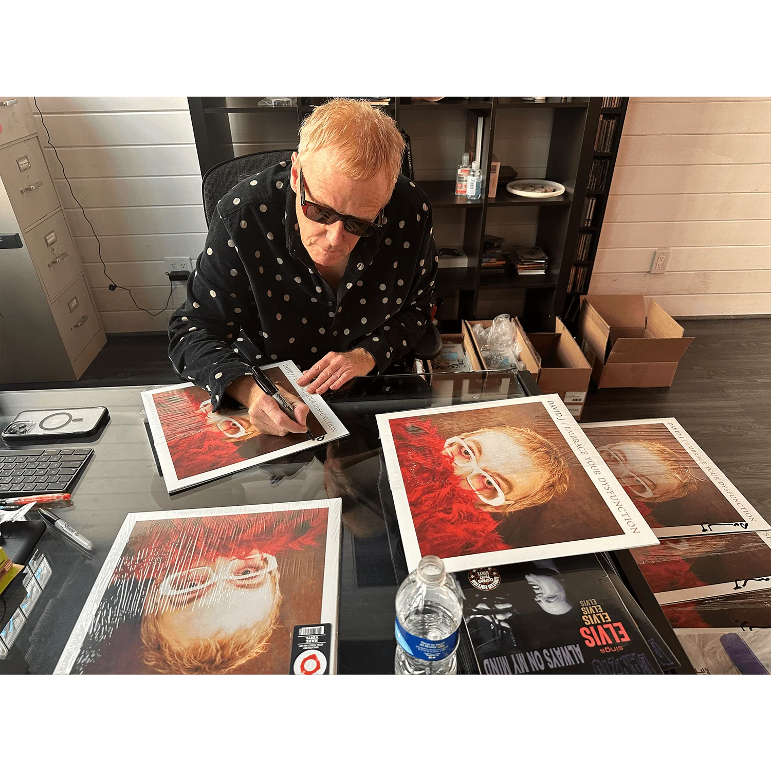David J - Embrace Your Dysfunction (Red-White Haze Vinyl - Signed by David J) - Image 2