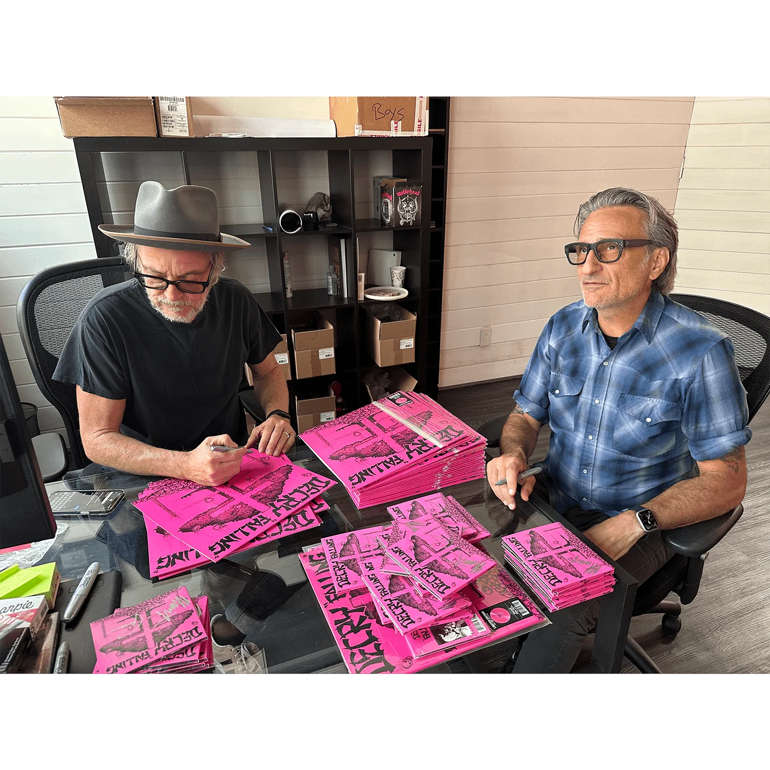 Decry - Falling (Pink Vinyl - Signed by Farrell Holz, Patrick Muzingo, and Todd Muscat) - Image 2