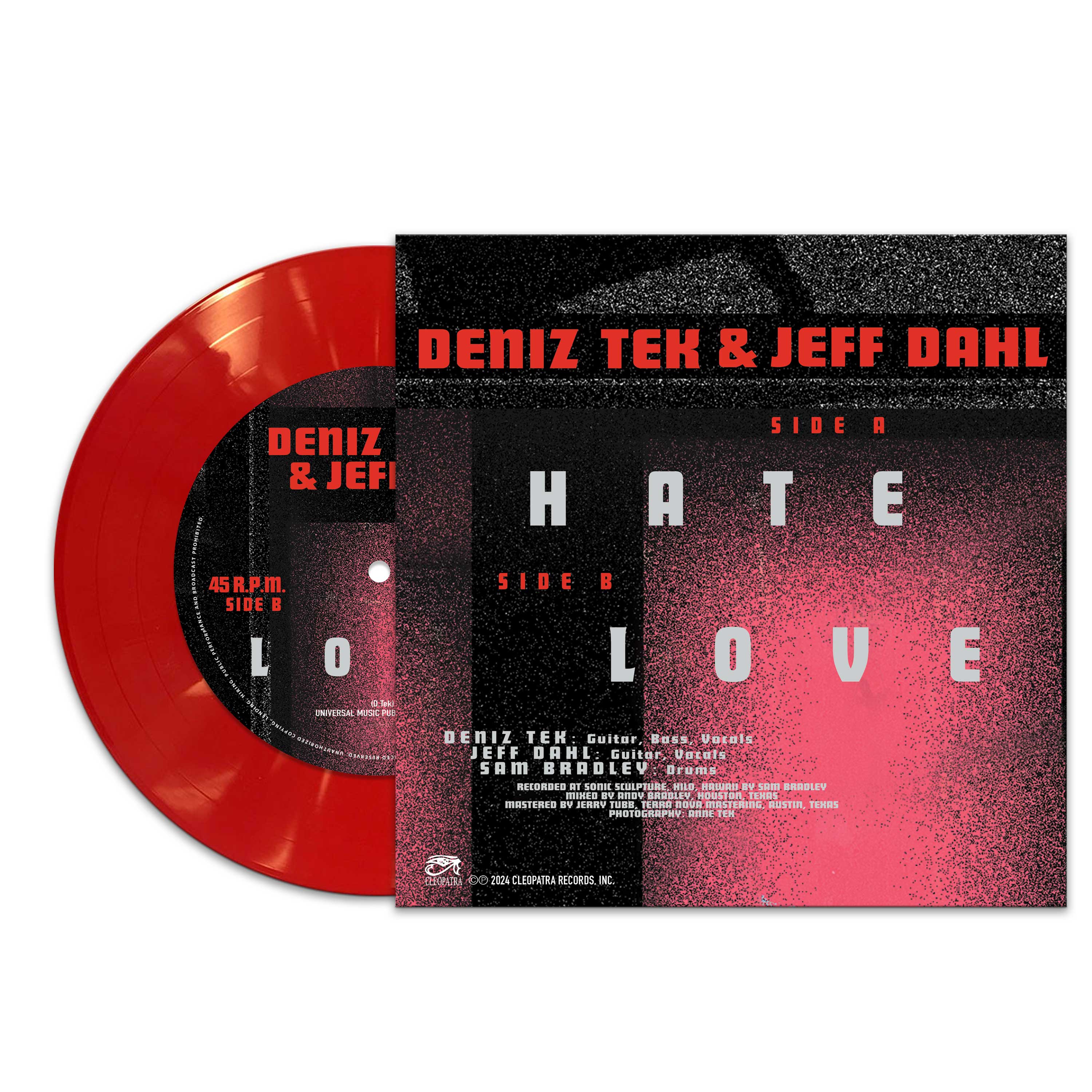 Deniz Tek & Jeff Dahl - Love - Hate (Red 7" Vinyl) - Image 2