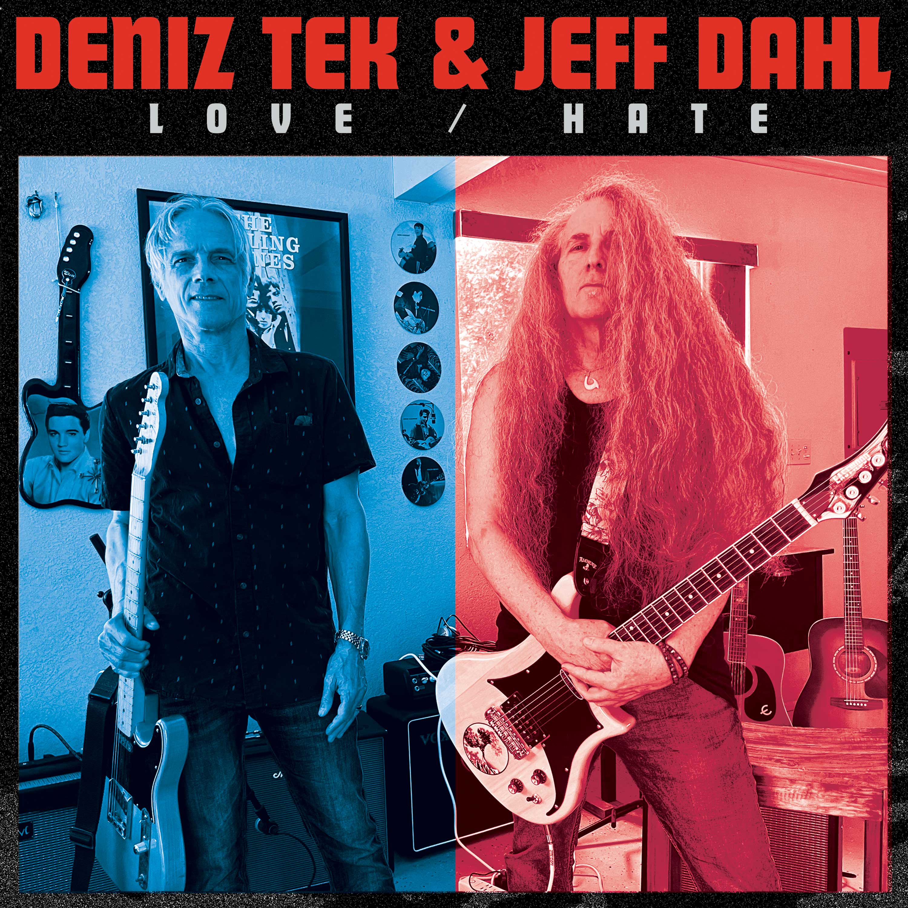 Deniz Tek & Jeff Dahl - Love - Hate (Red 7" Vinyl) - Image 3