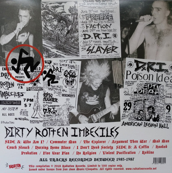 Dirty Rotten Imbeciles – Violent Pacification And More Rotten Hits 1983-1987 (White LP) - Image 2