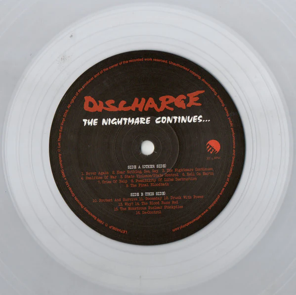 Discharge - Live - The Nightmare Continues... (Clear LP) - Image 4