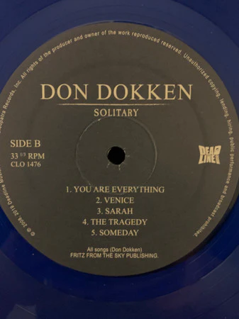 Don Dokken - Solitary (Blue Vinyl) - Image 4