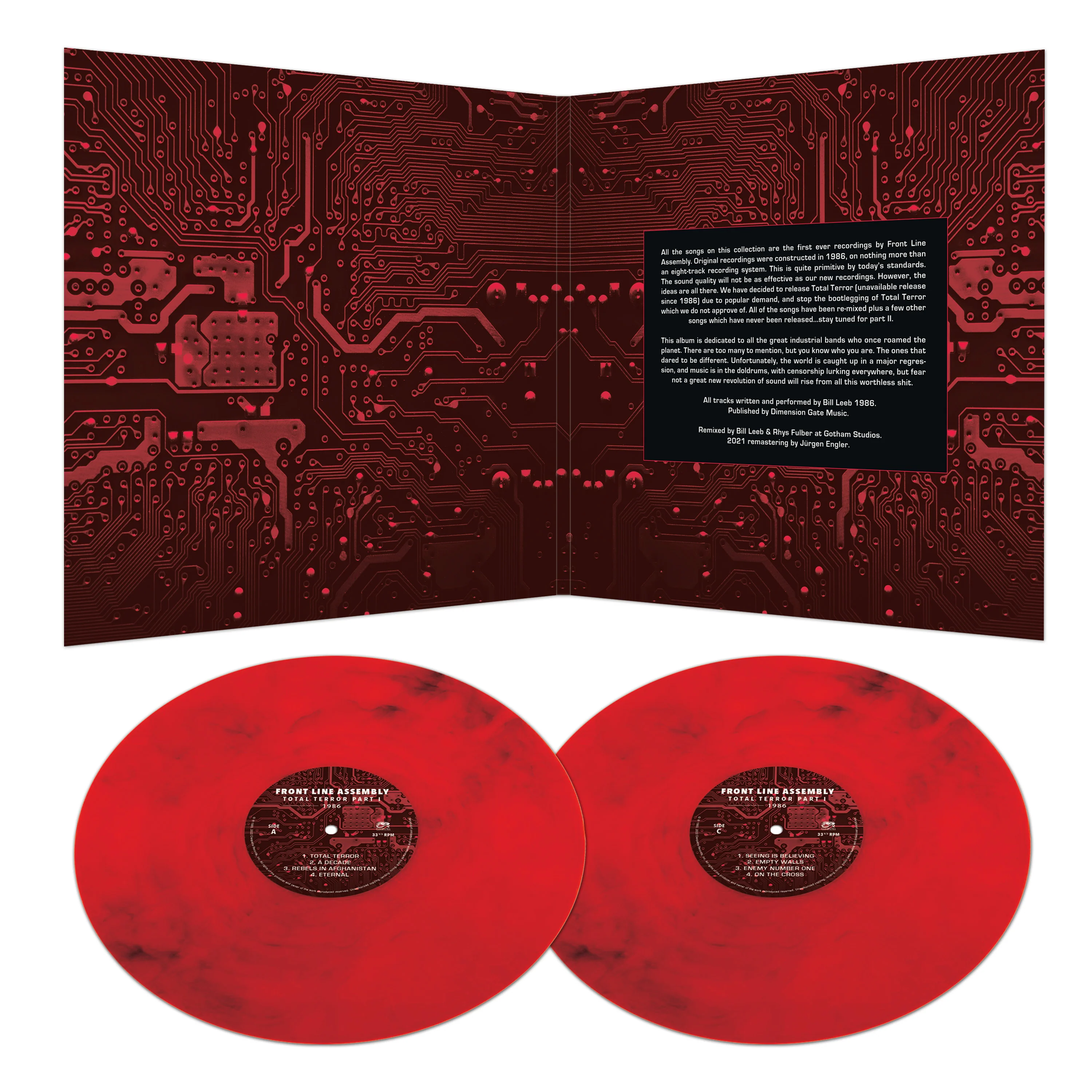 Front Line Assembly - Total Terror Part I 1986 (Red Marble Double Vinyl) - Image 3