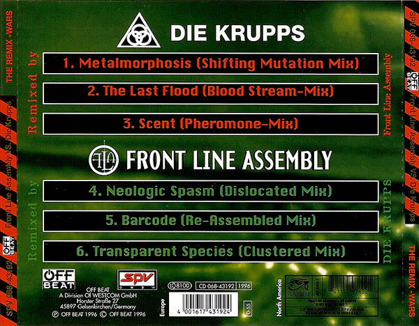 Front Line Assembly Vs Die Krupps - The Remix Wars Strike 2 (CD) Out of Print - Image 2