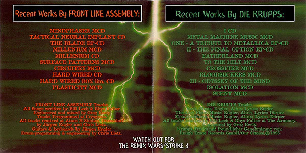 Front Line Assembly Vs Die Krupps - The Remix Wars Strike 2 (CD) Out of Print - Image 4