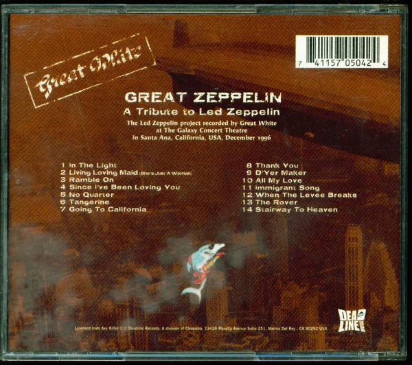 Great White - Great Zeppelin - A Tribute to Led Zeppelin (CD)Jewel Case version - Image 2