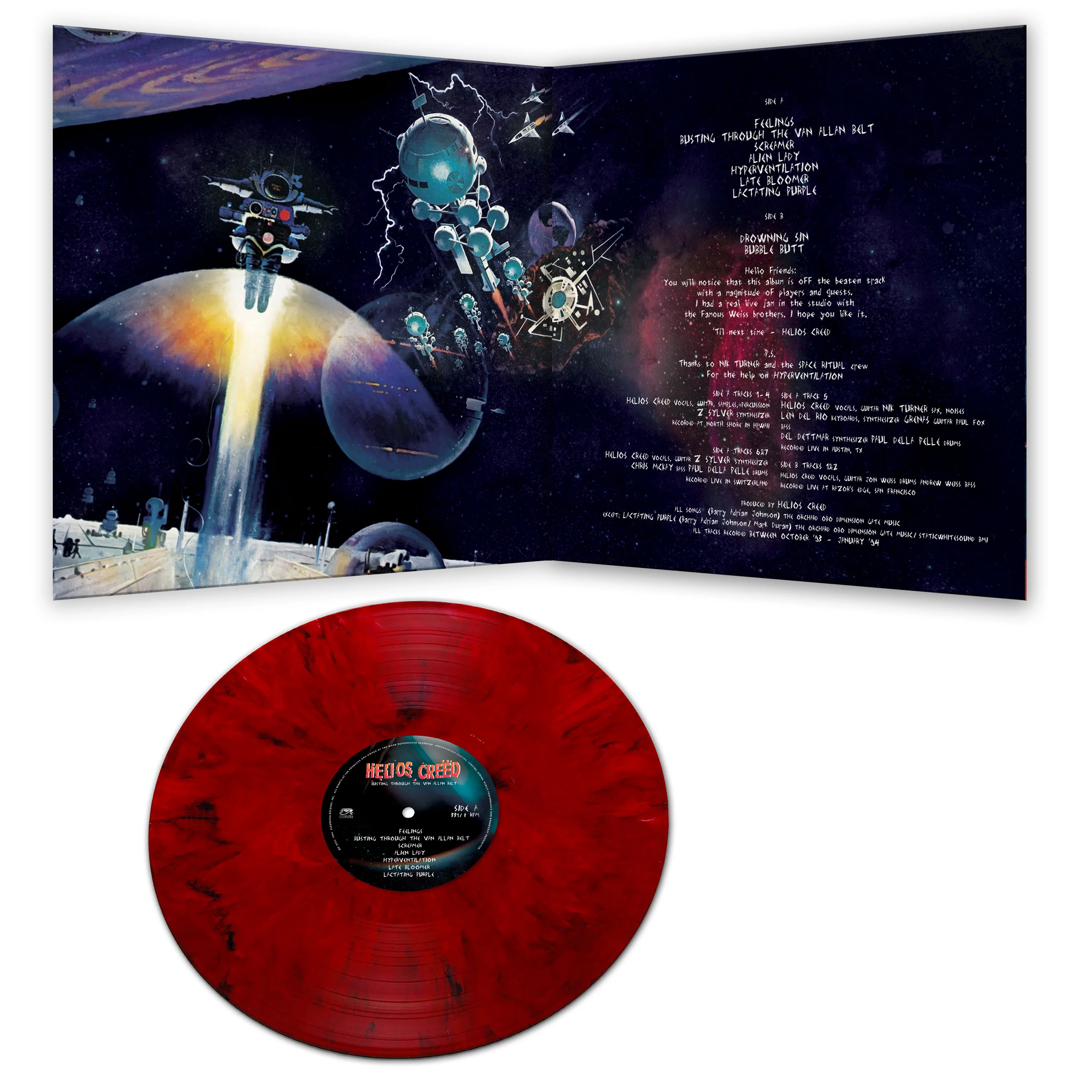 Helios Creed - Busting Through The Van Allan Belt (Red Marble Vinyl) - Image 3
