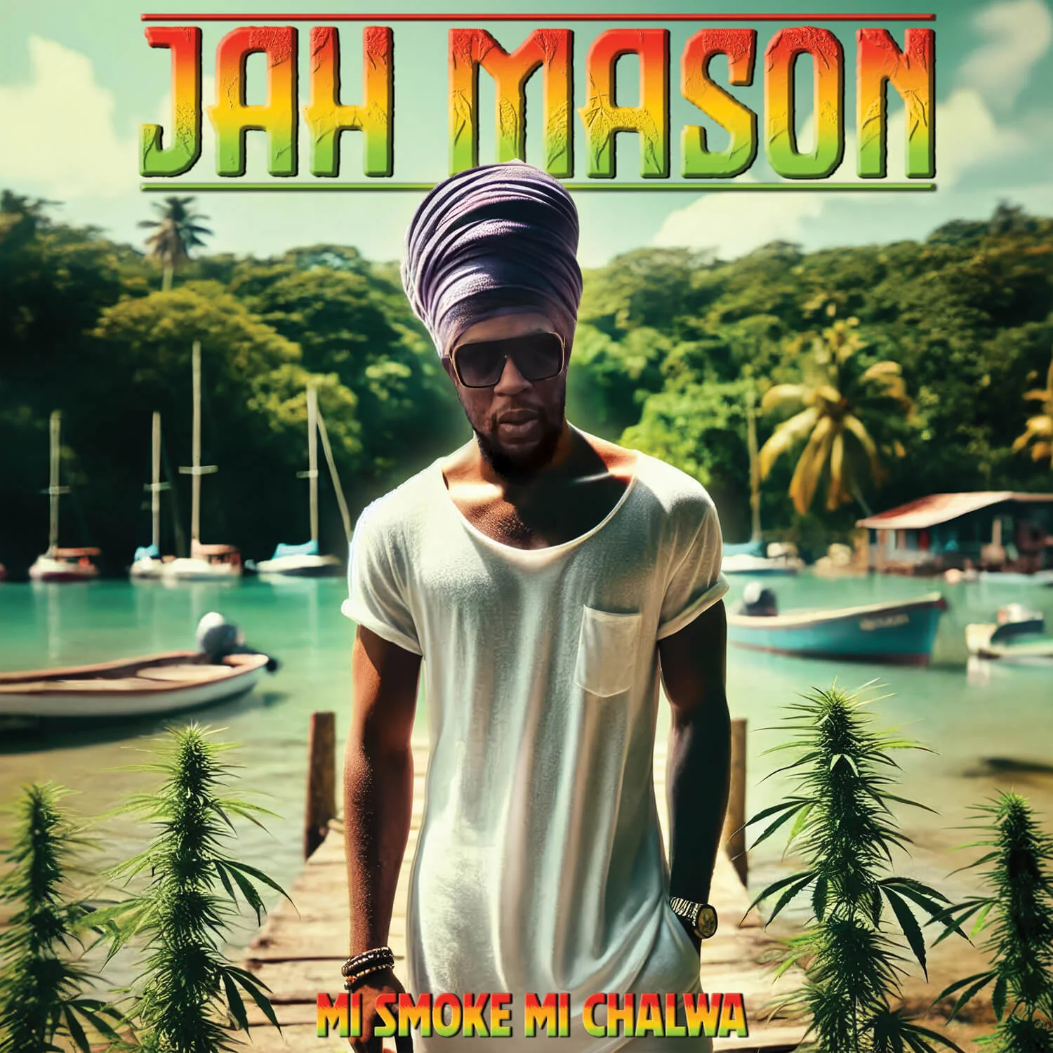Jah Mason - Mi Smoke Mi Chalwa (Green Vinyl LP) - Image 3