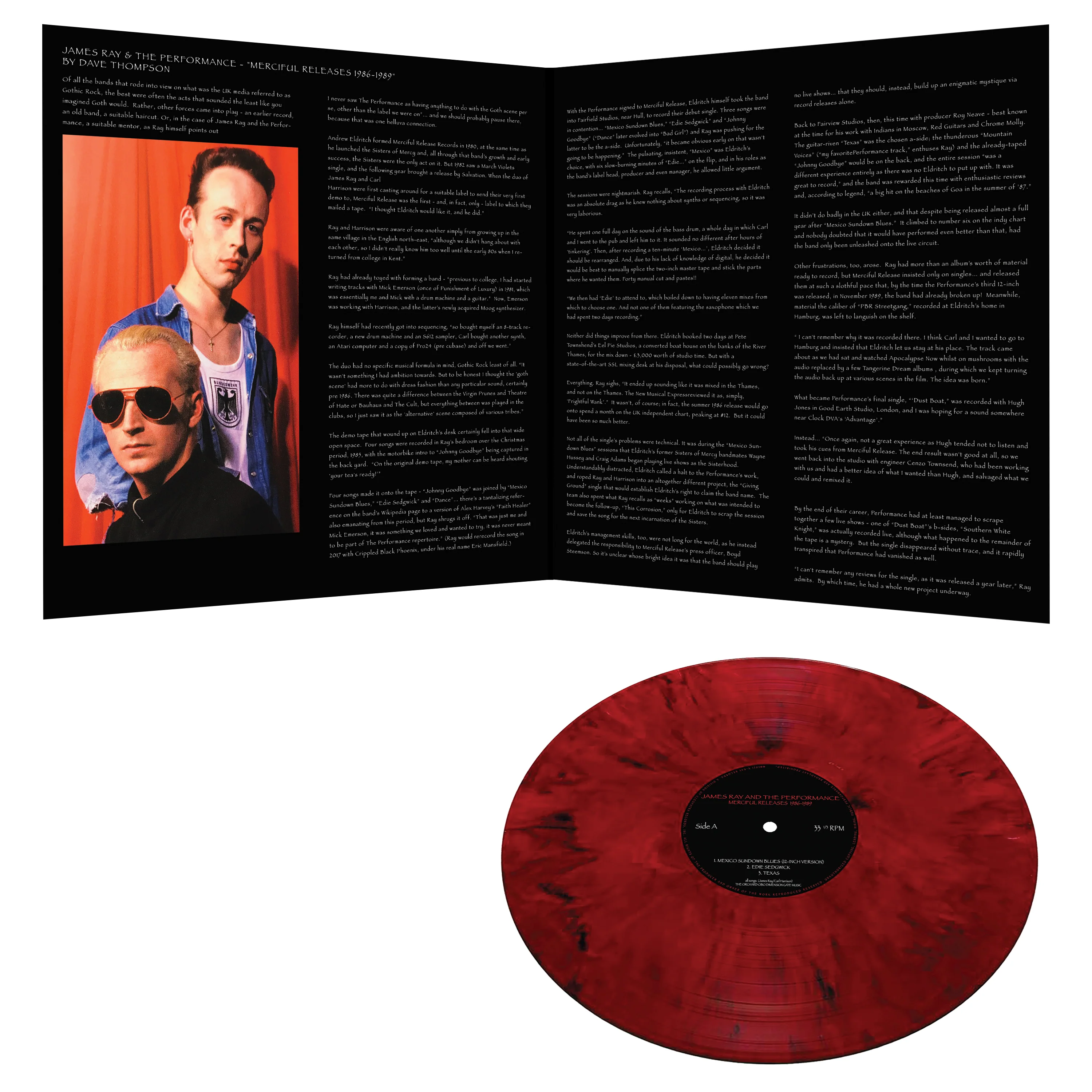James Ray and The Performance - Merciful Releases 1986-1989 (Limited Edition Red Marble Vinyl) - Image 3