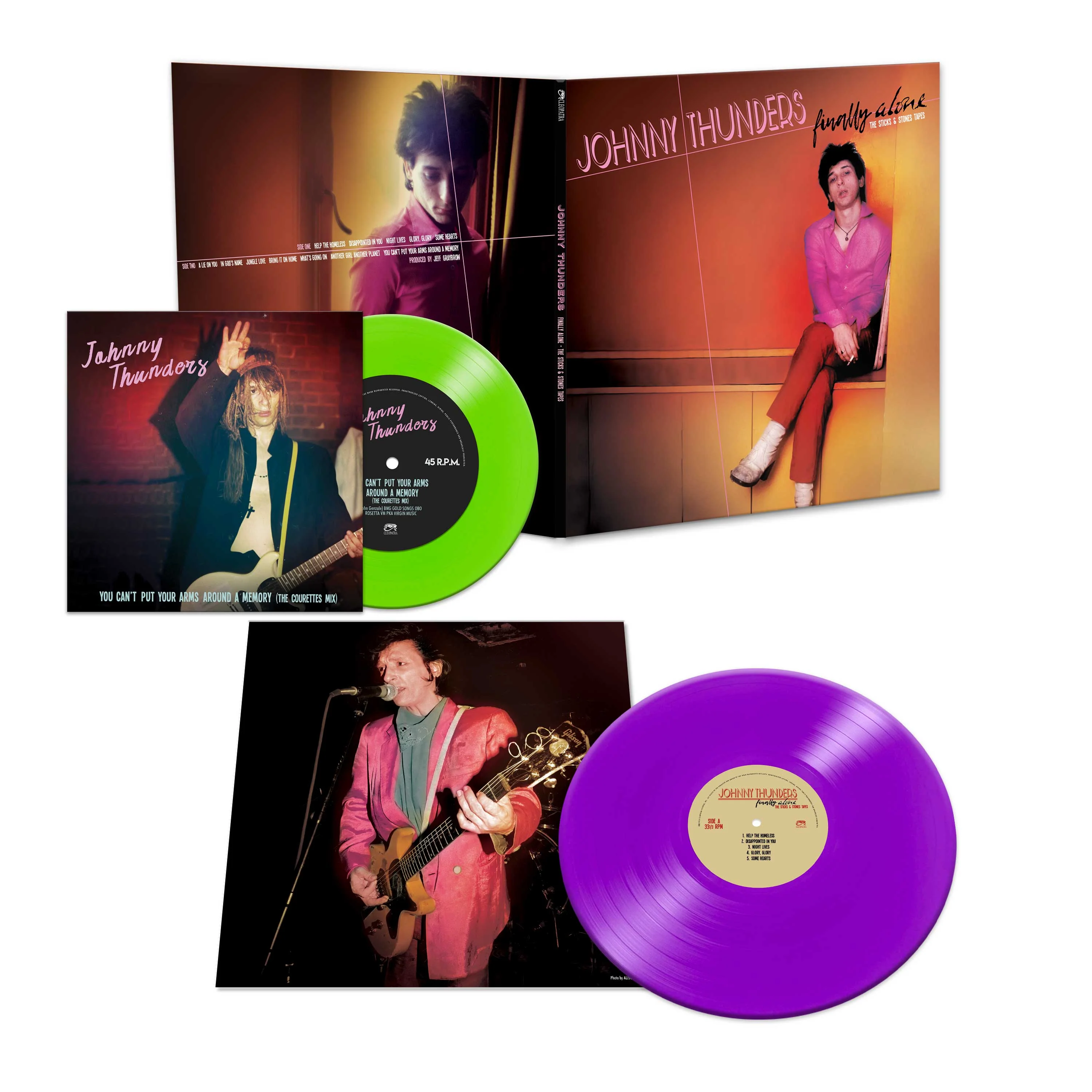 Johnny Thunders - Finally Alone - The Sticks & Stones Tapes (Purple Vinyl + Green 7" Vinyl) - Image 2