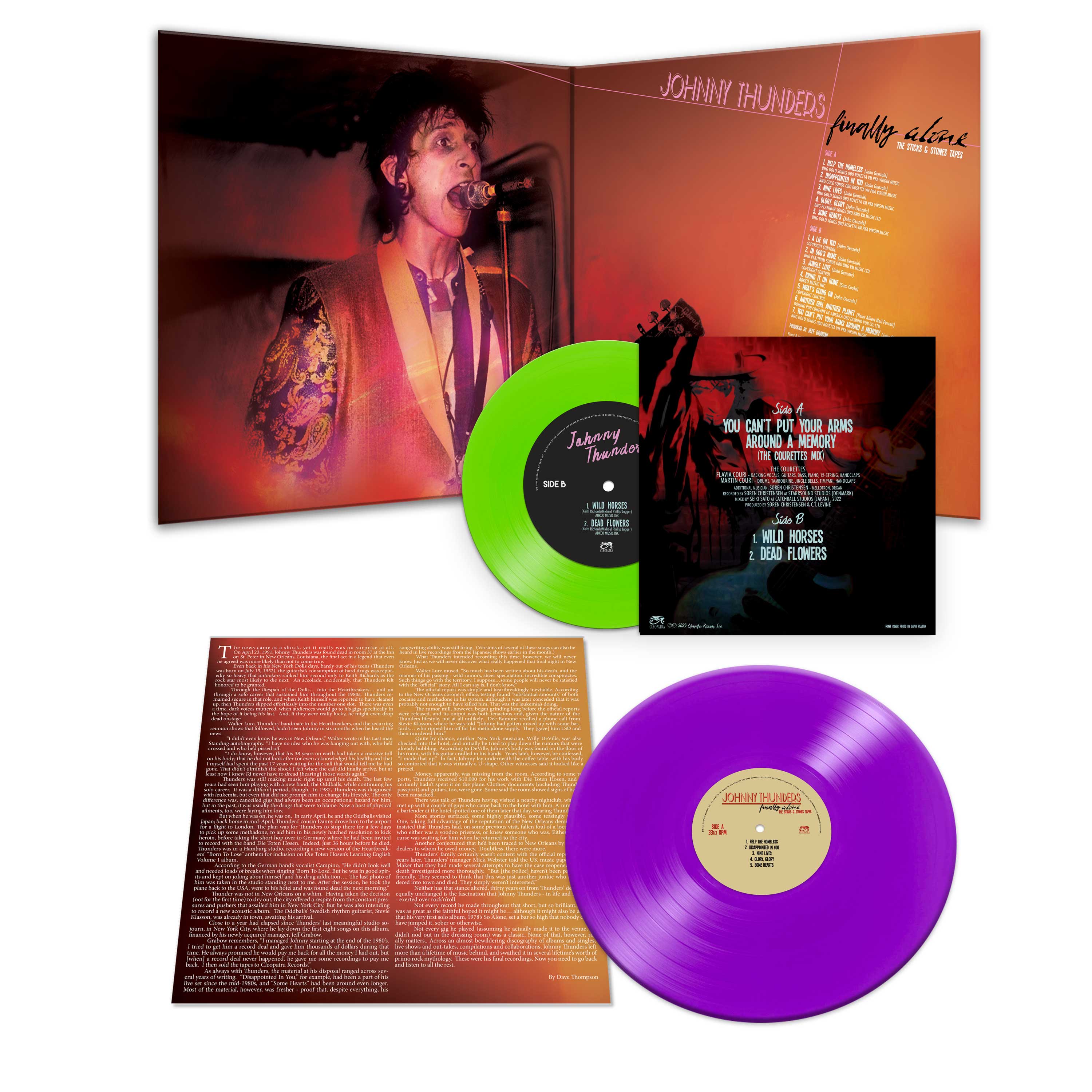 Johnny Thunders - Finally Alone - The Sticks & Stones Tapes (Purple Vinyl + Green 7" Vinyl) - Image 3
