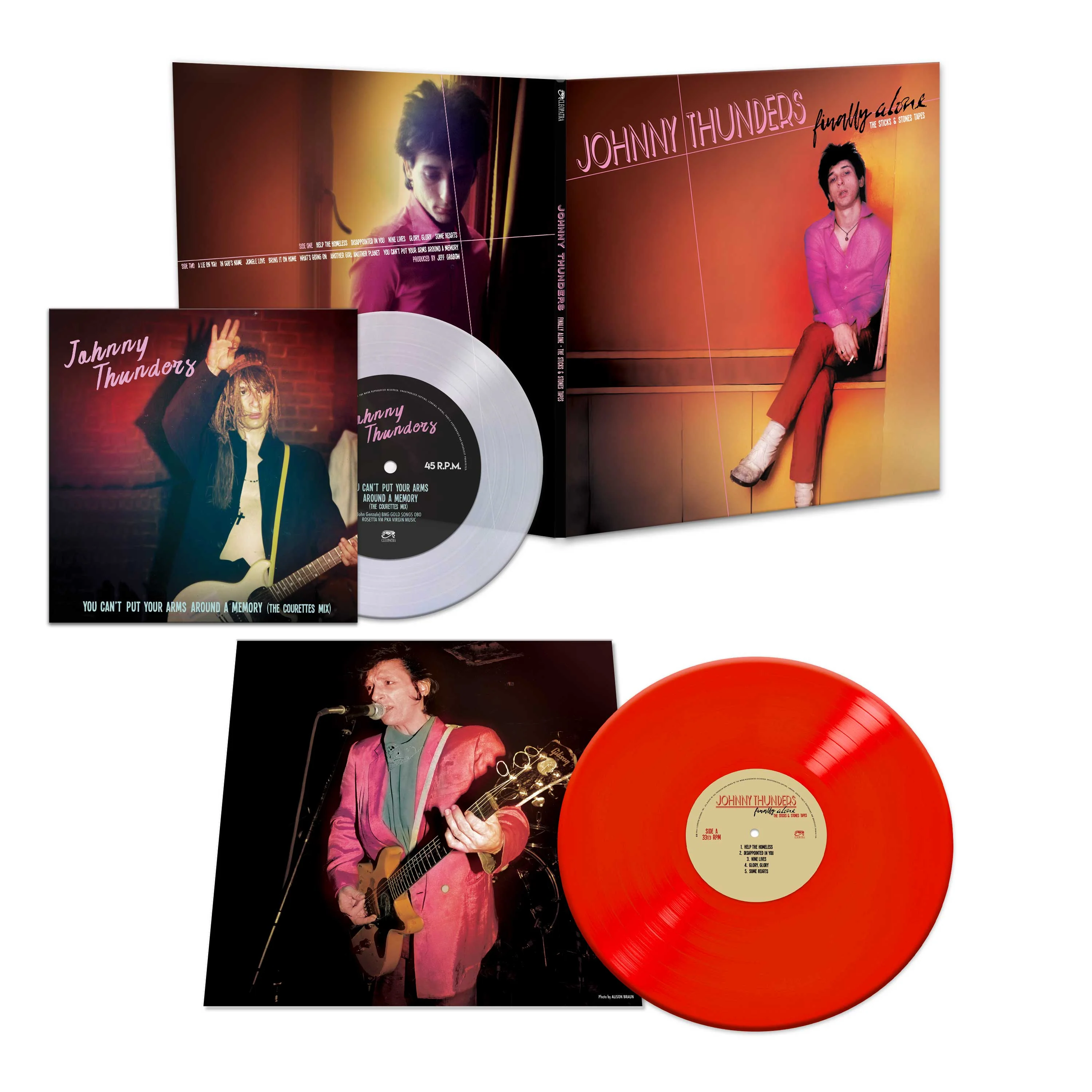 Johnny Thunders - Finally Alone - The Sticks & Stones Tapes (Red Vinyl + Clear 7" Vinyl) - Image 2