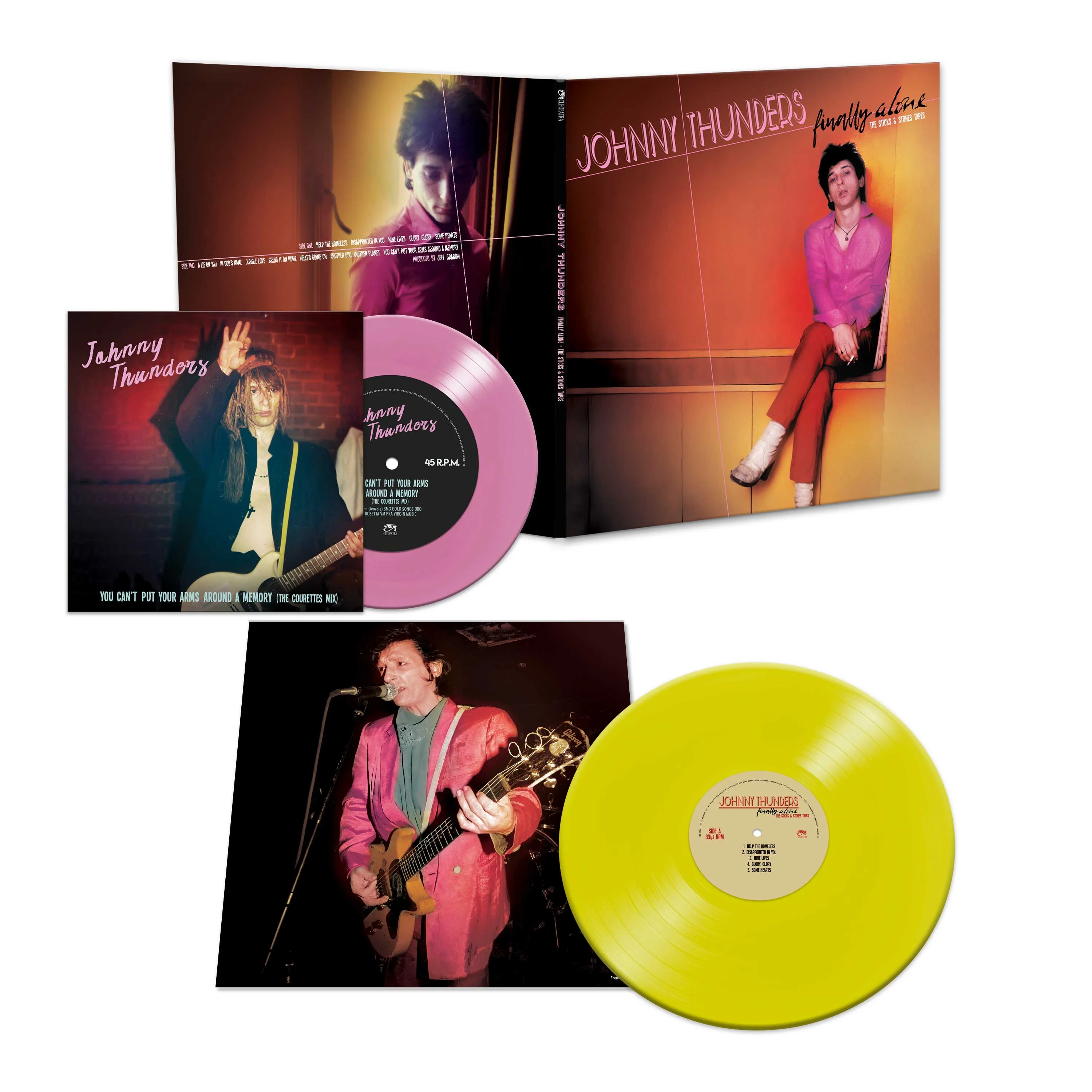 Johnny Thunders - Finally Alone - The Sticks & Stones Tapes (Yellow Vinyl + Pink 7" Vinyl) - Image 2