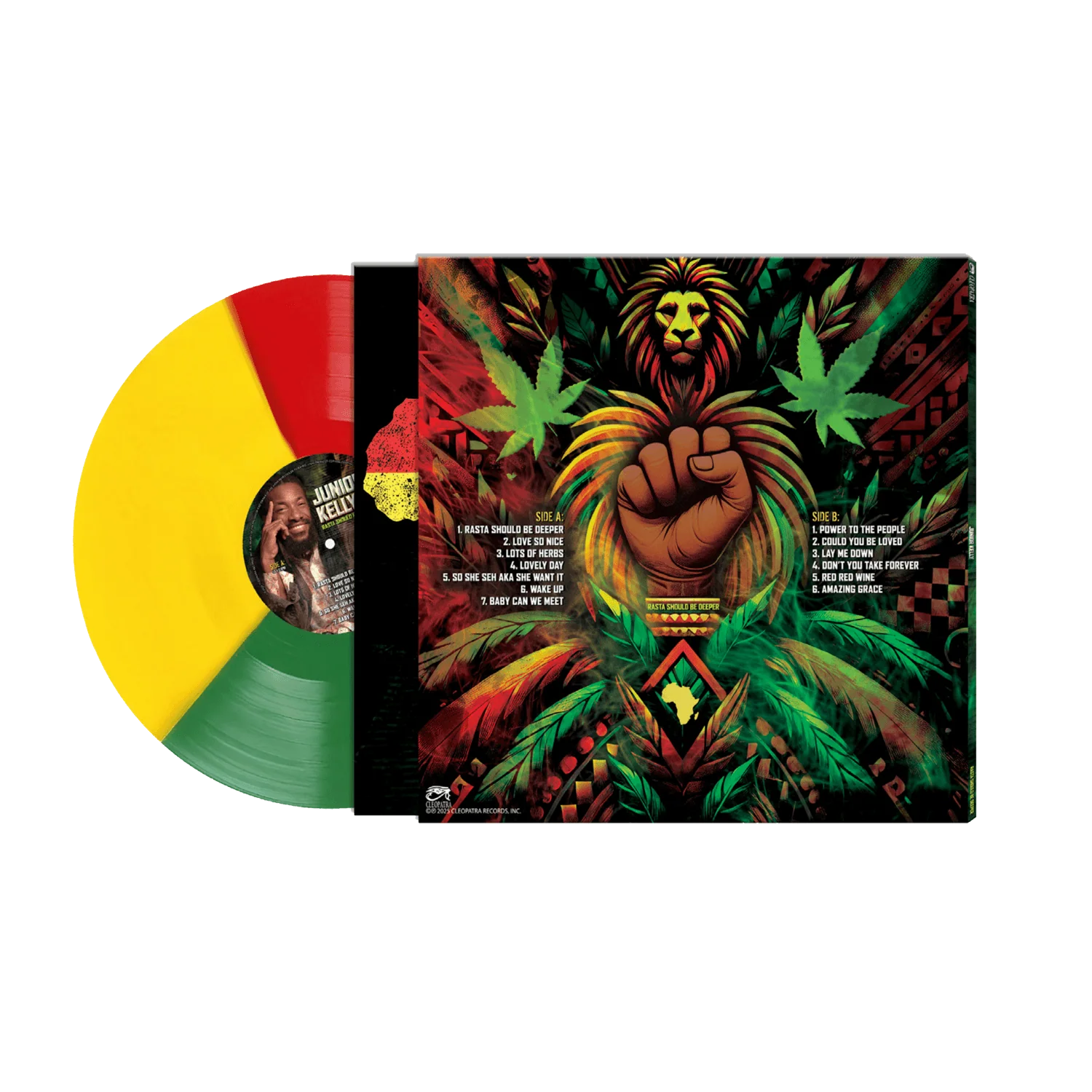 Junior Kelly - Rasta Should Be Deeper (Yellow, Green, Red Split Color Vinyl LP) - Image 2