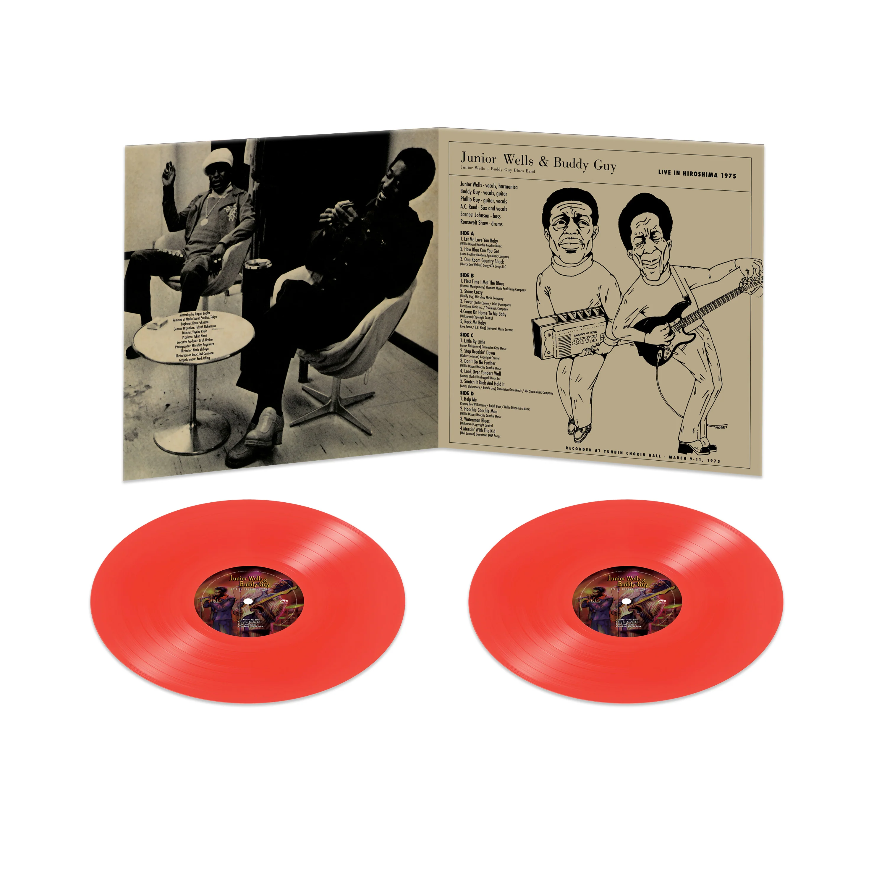 Junior Wells & Buddy Guy - Live in Hiroshima 1975 (Double Red Vinyl) - Image 2