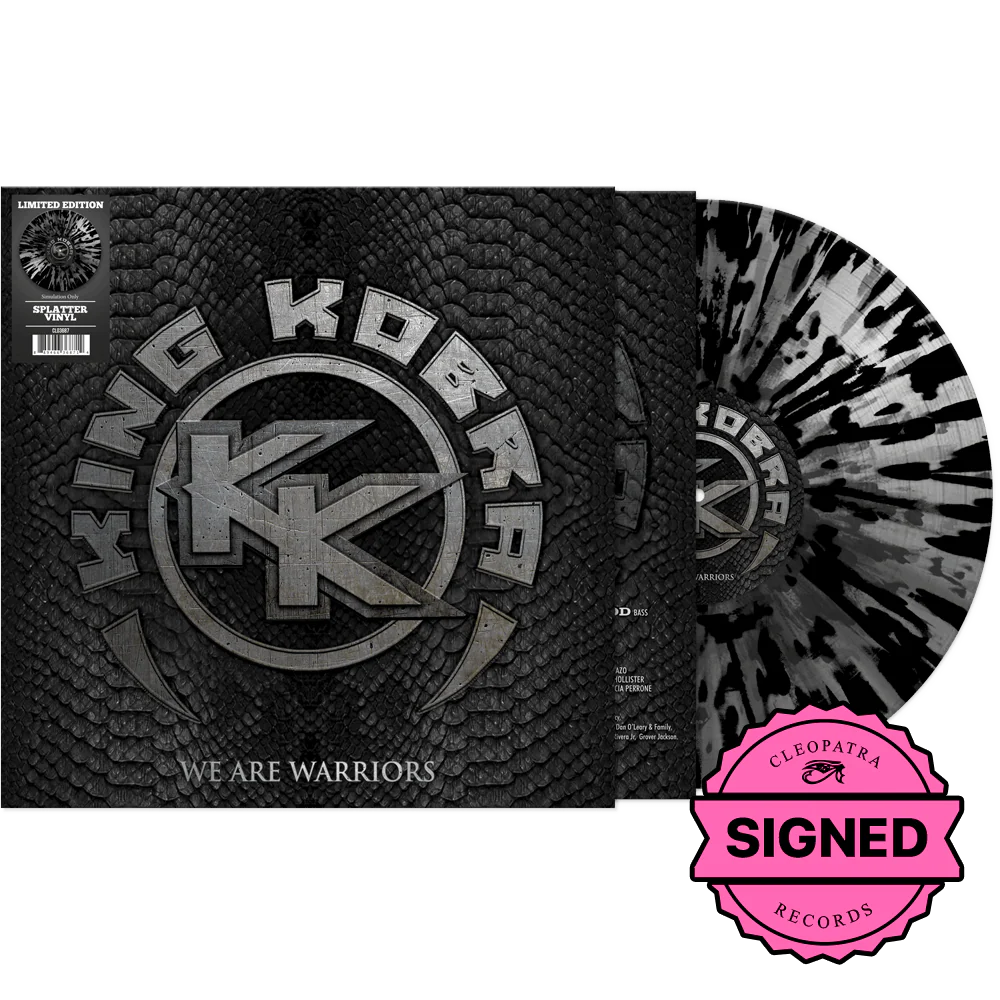 King Kobra - We Are Warriors (Silver-Black Splatter Vinyl - Signed by Carmine Appice, Paul Shortino, and Carlos Cavazo)