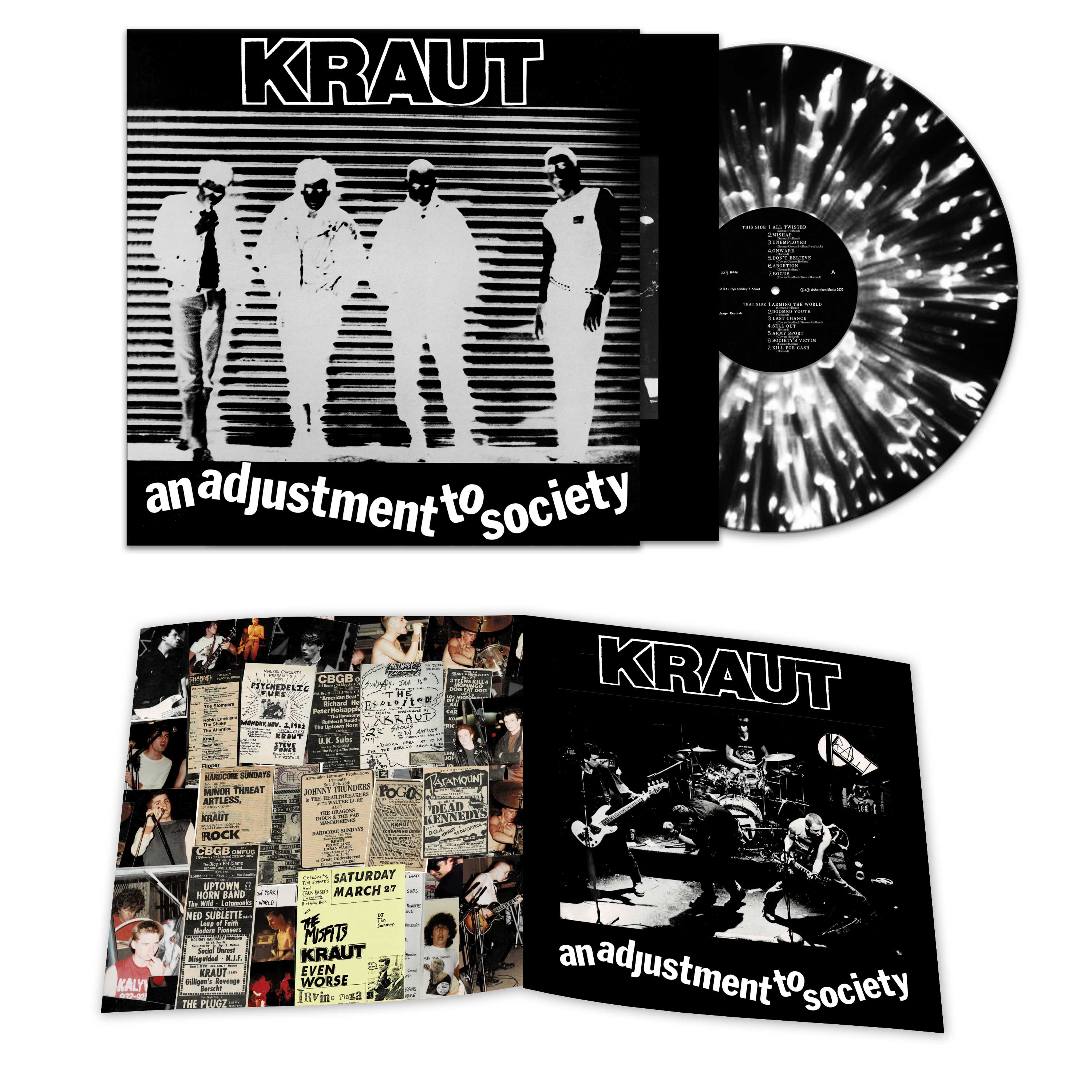 Kraut - An Adjustment To Society (Black-White Splatter Vinyl) - Image 2